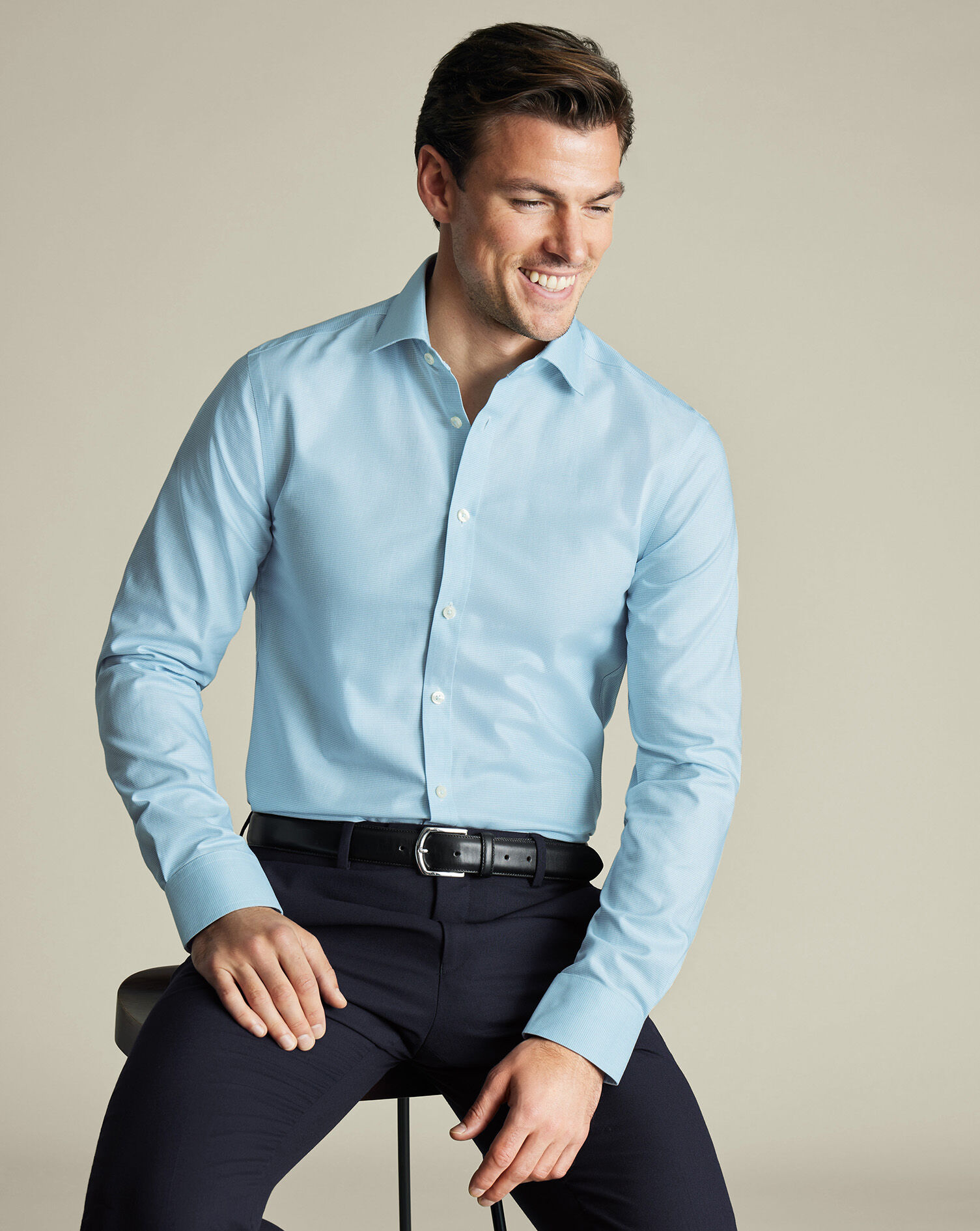 Non-Iron Westminster Weave Shirt - Aqua Green