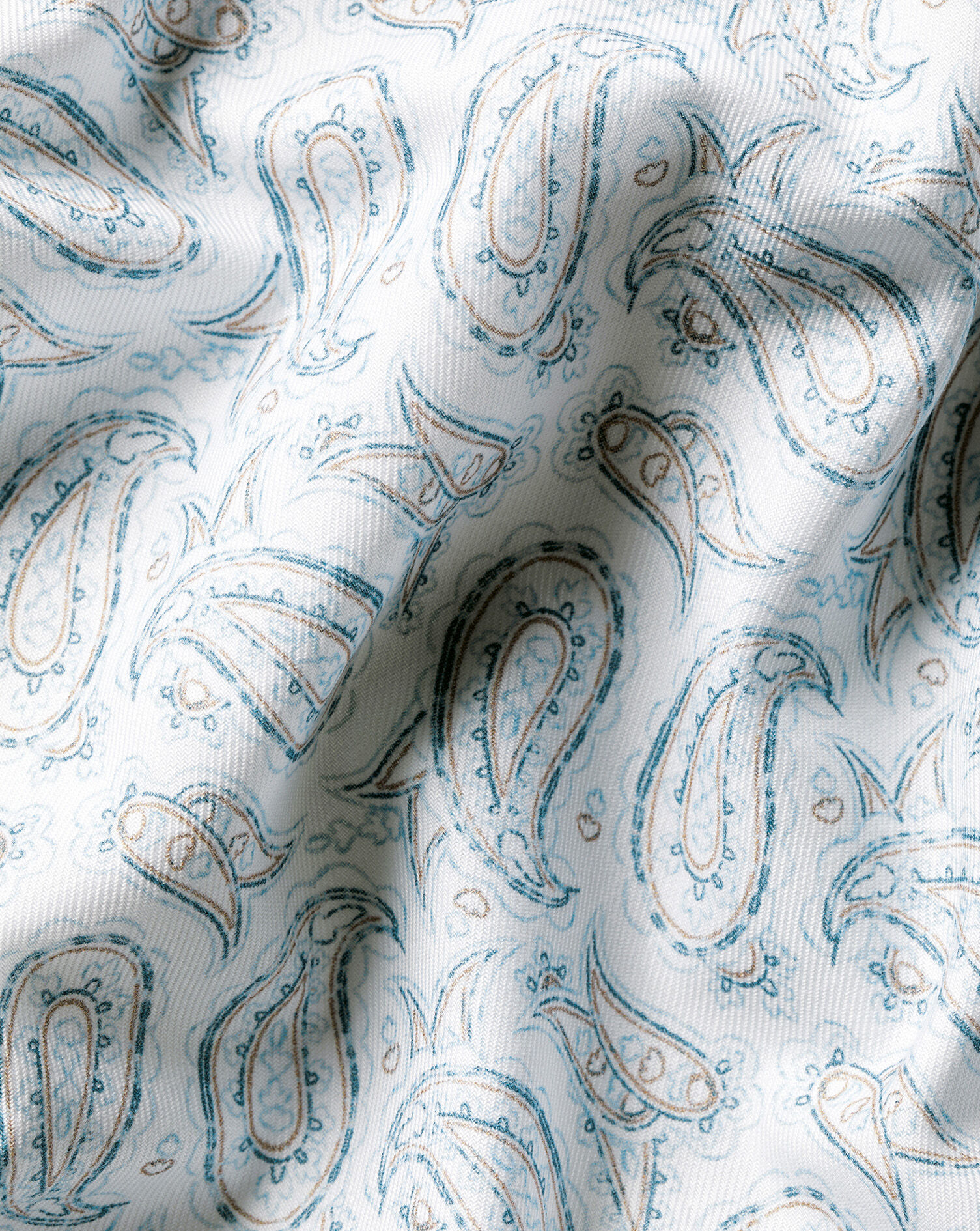 Non-Iron Stretch Paisley Print Shirt - White