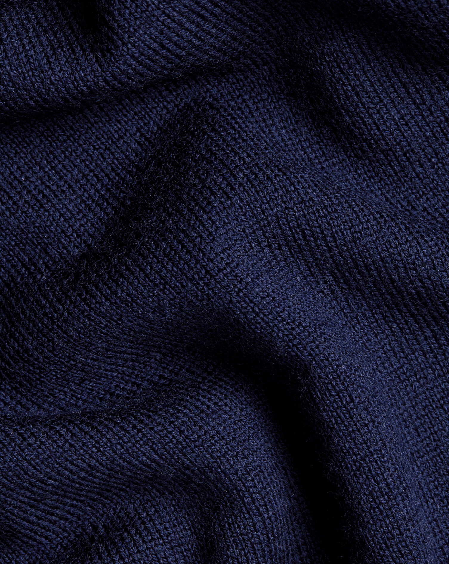 Merino Button Through Funnel Neck Cardigan - Navy