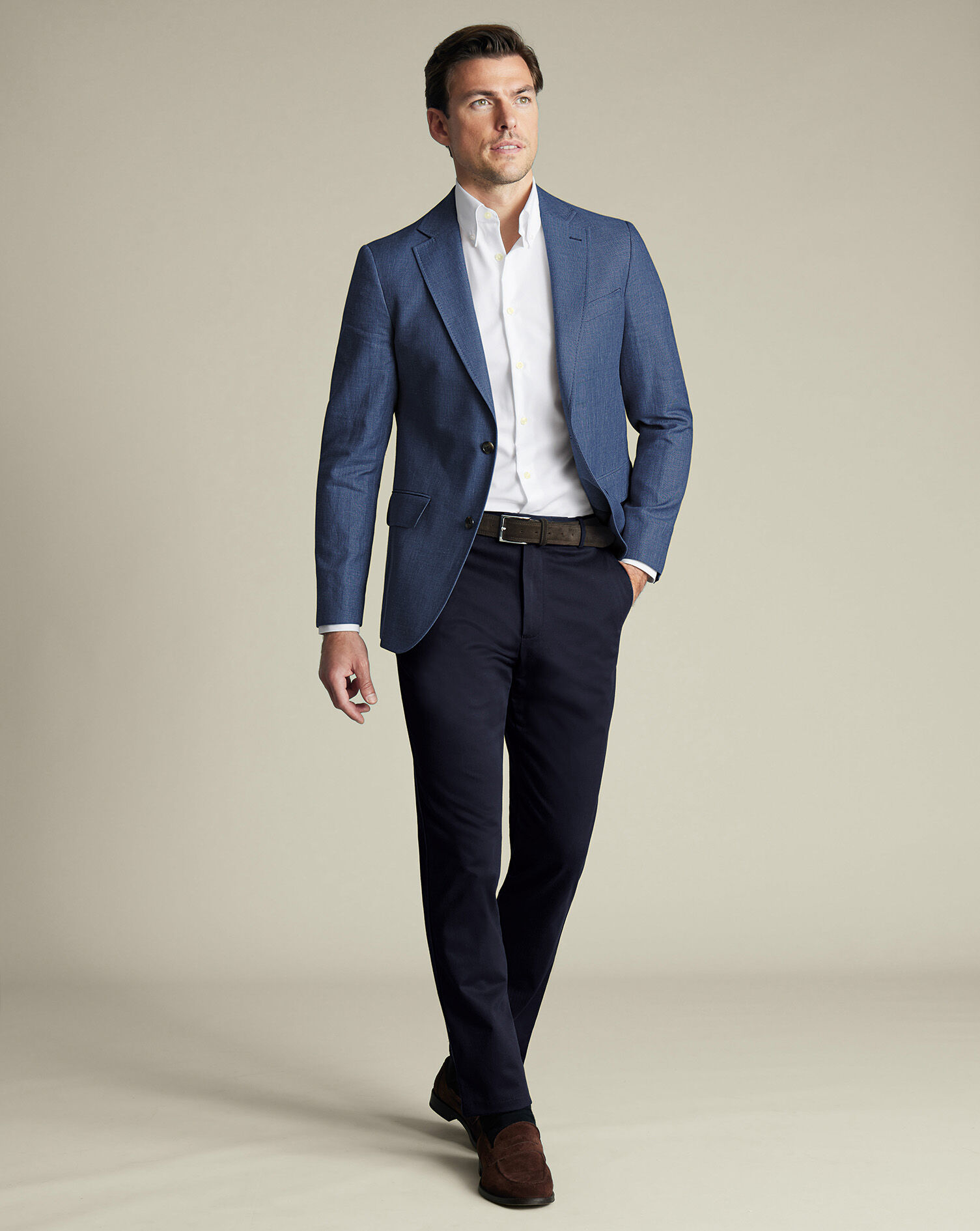 Linen Cotton Jacket - Steel Blue