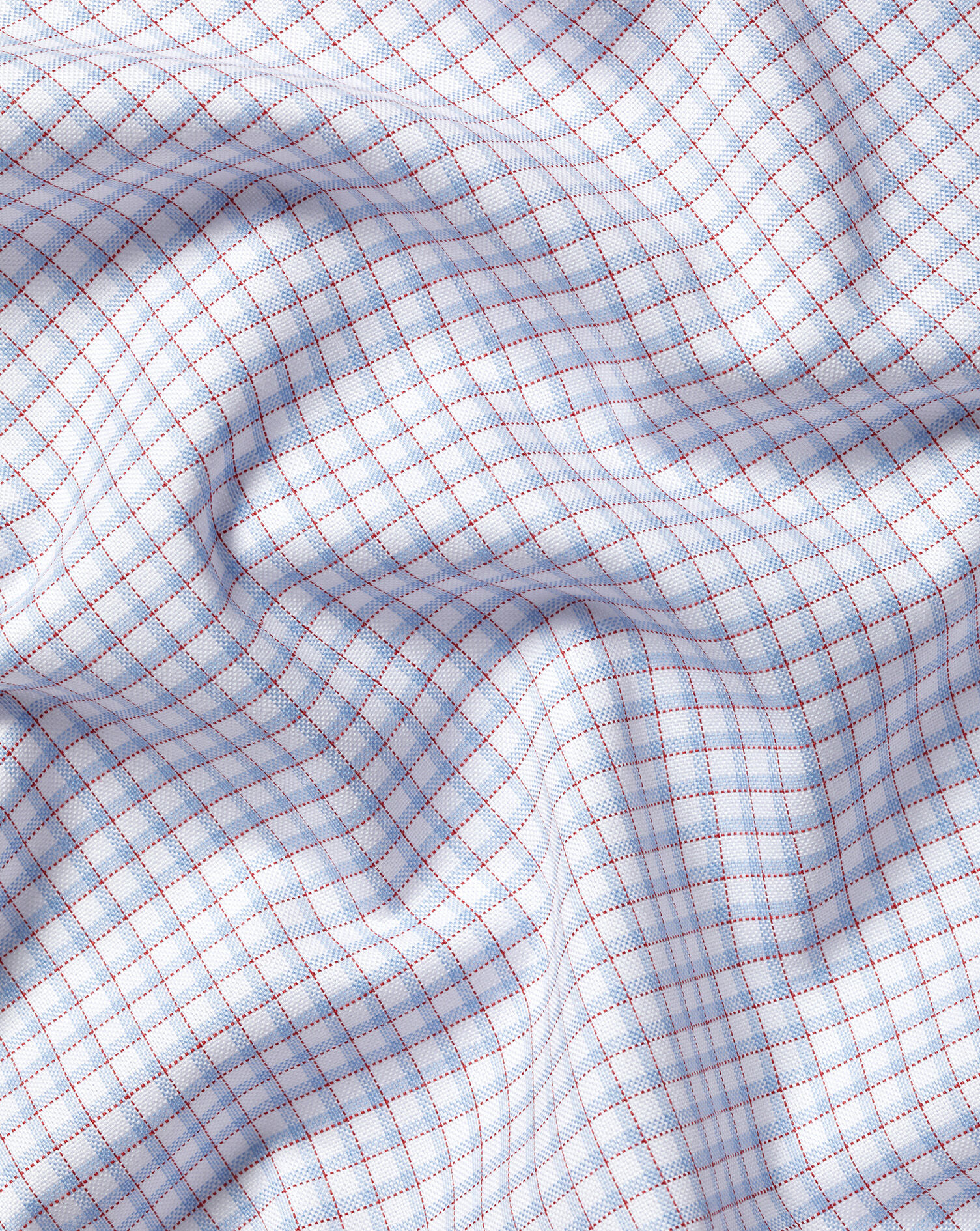 Button-Down Non-Iron Oxford Check Shirt - Blue & Red