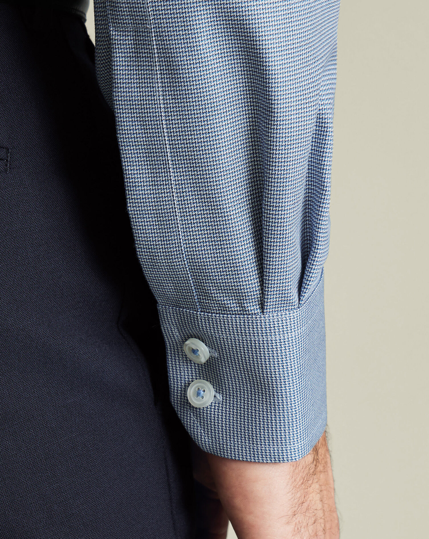 Non-Iron Westminster Weave Shirt - Indigo Blue