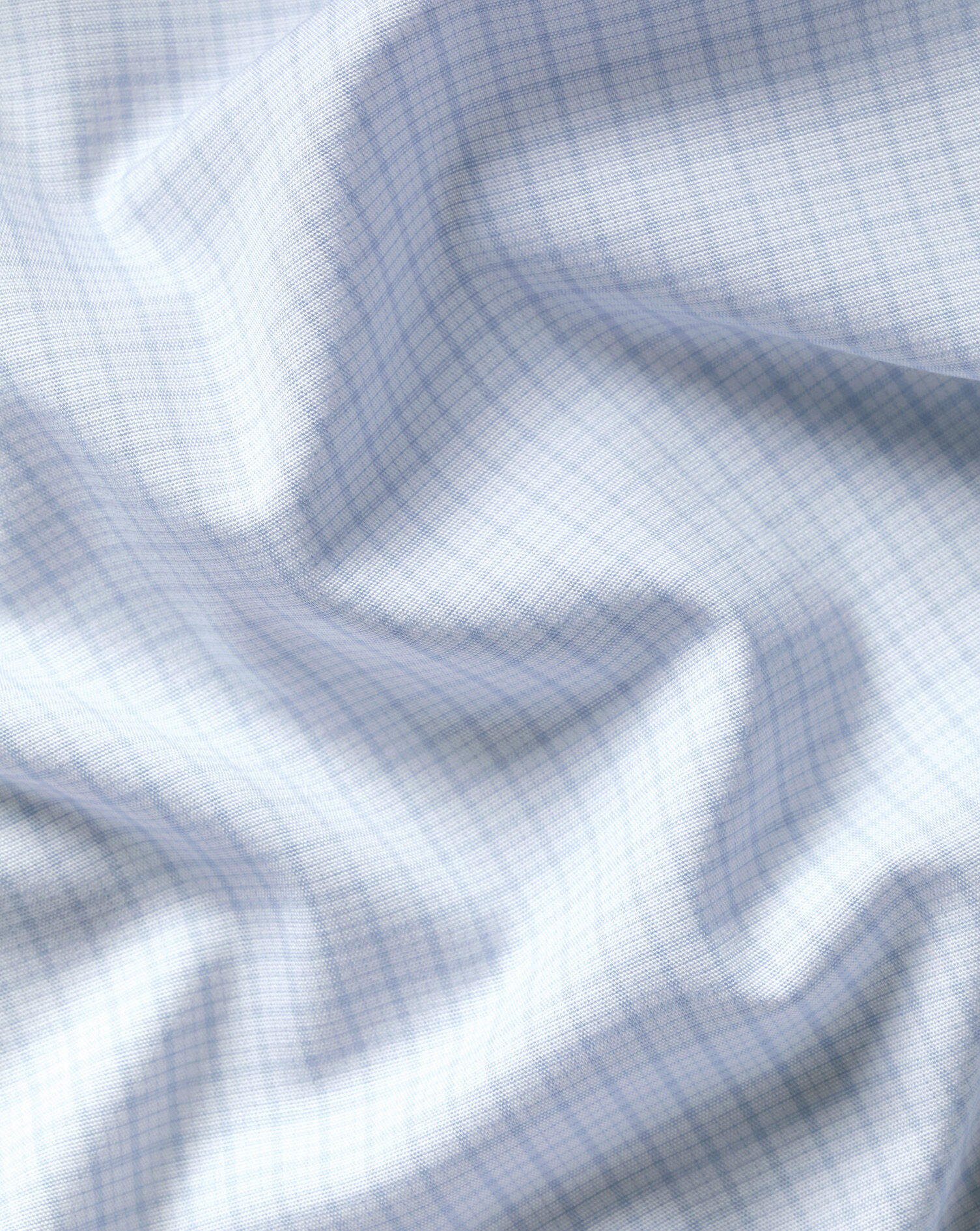 Non-Iron Poplin Check Shirt - Ice Blue