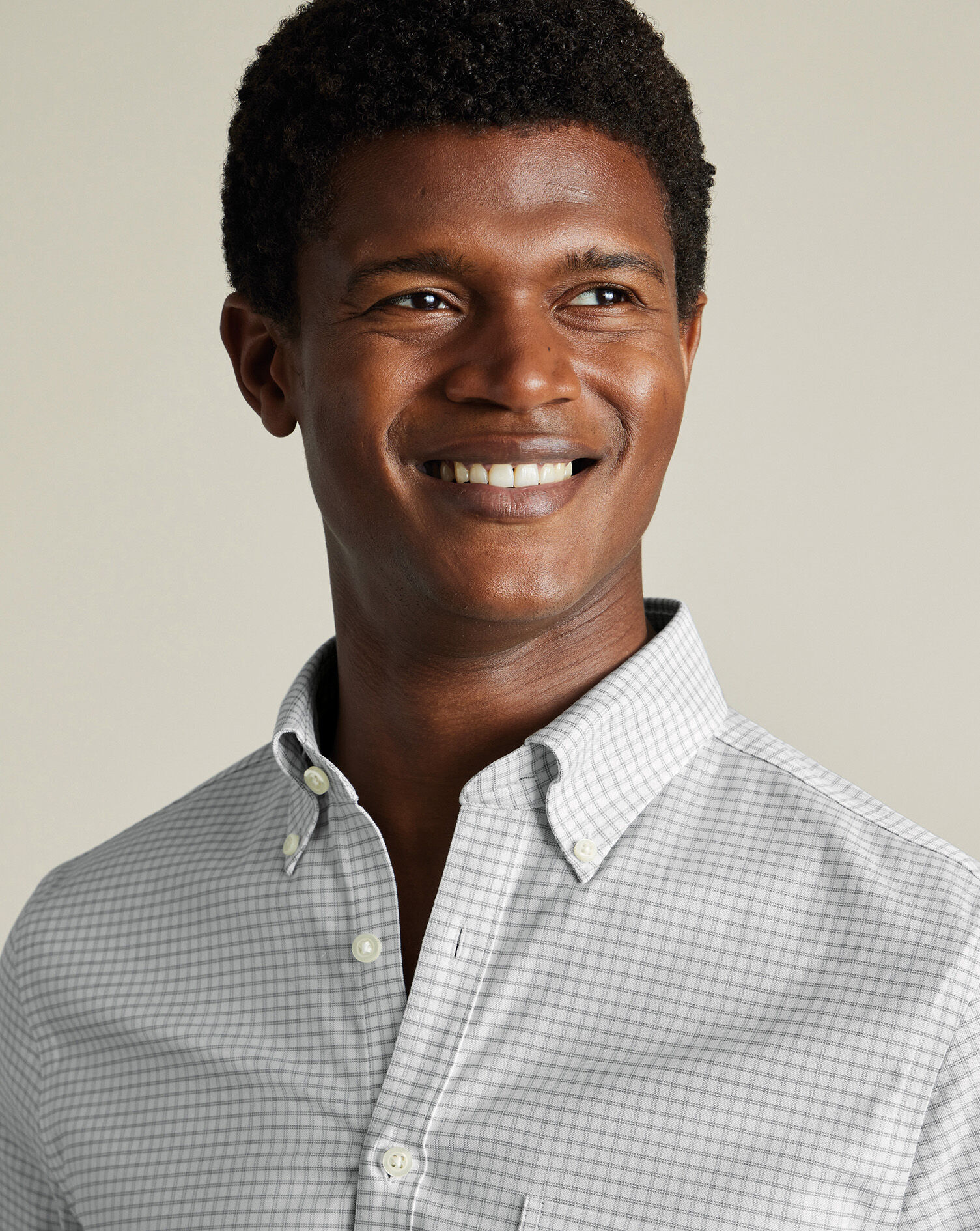 Non-Iron Stretch Oxford Shirt - Silver Gray