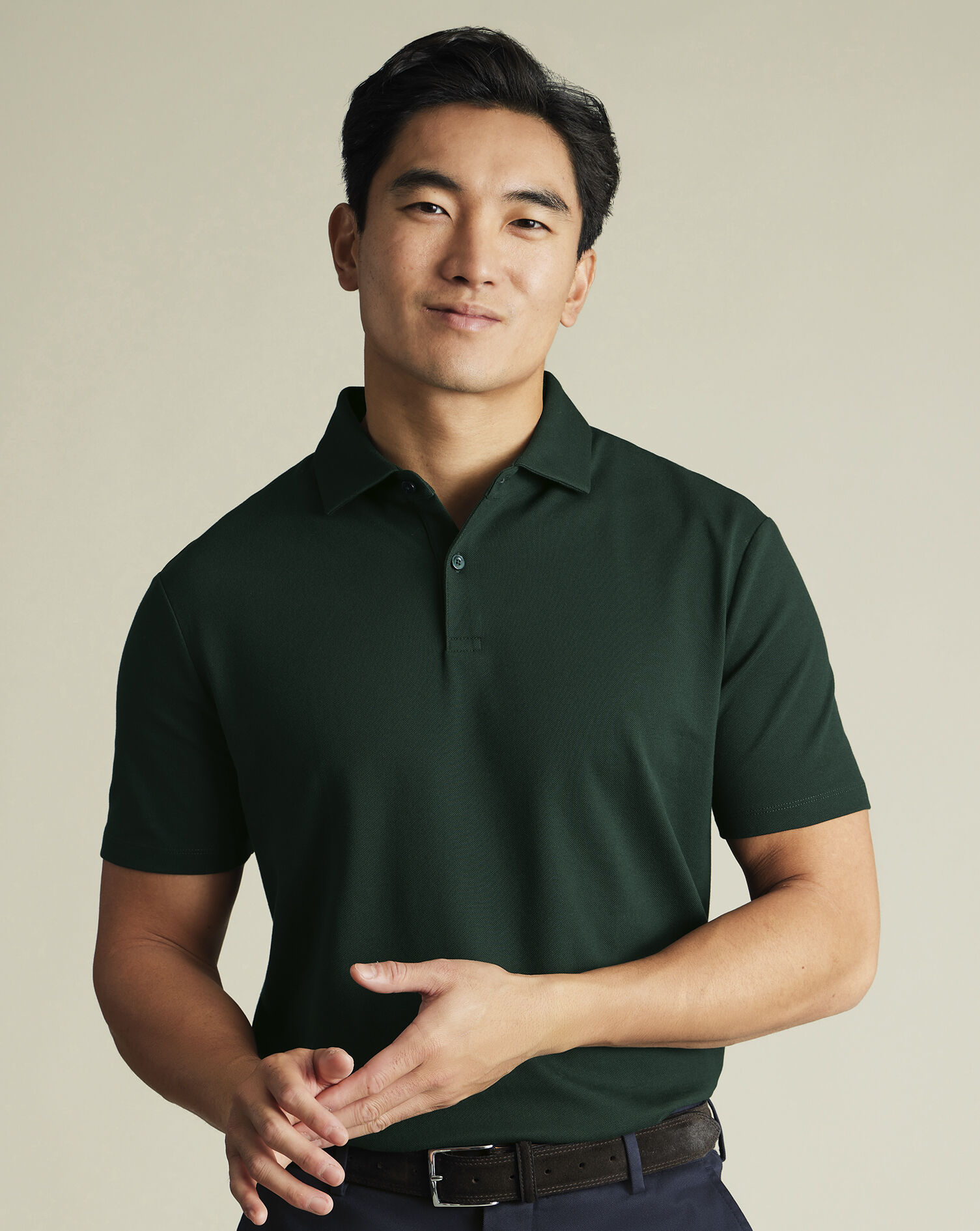 Smart Pique Polo - Dark Green