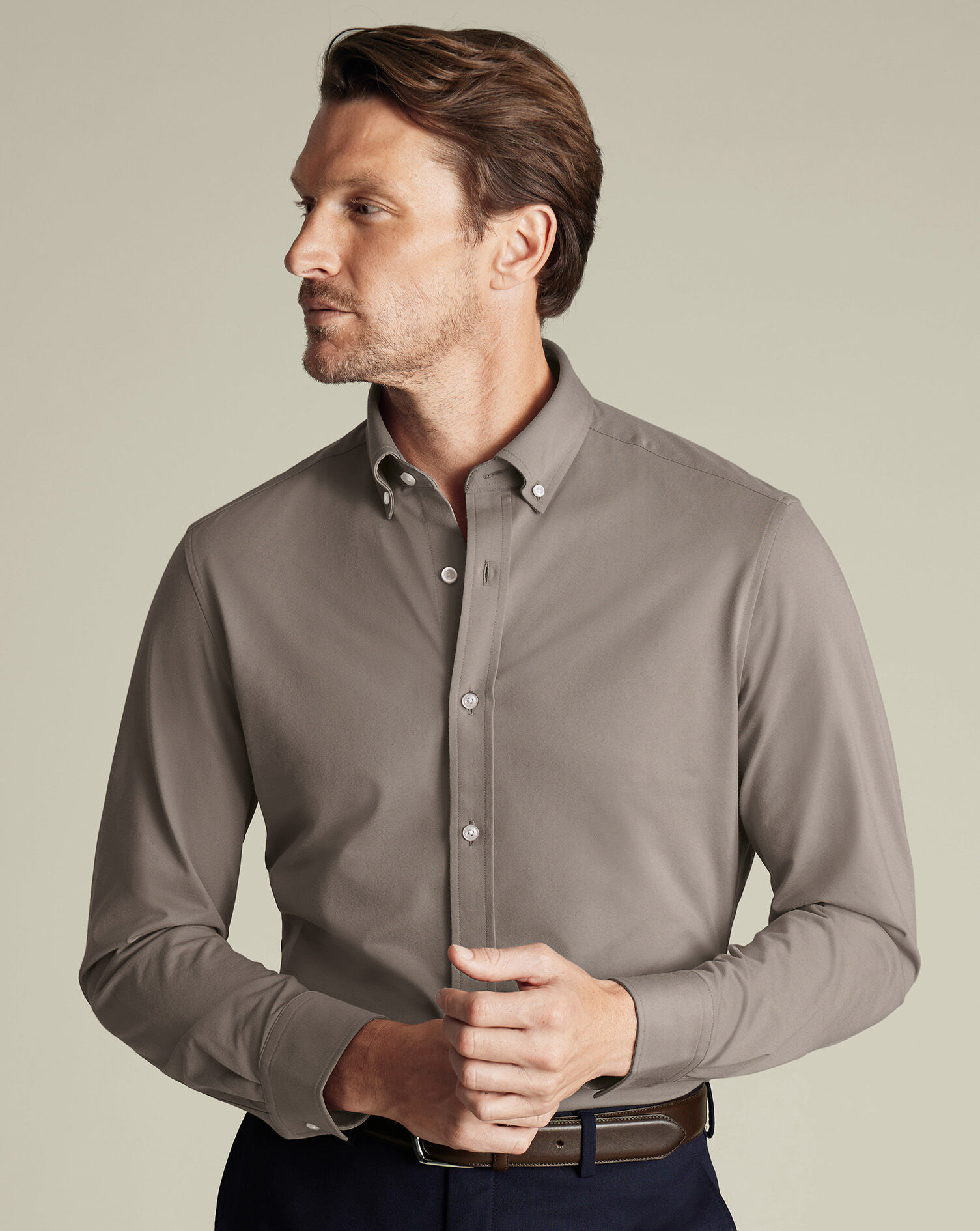 Performance Stretch Jersey Shirt - Mocha