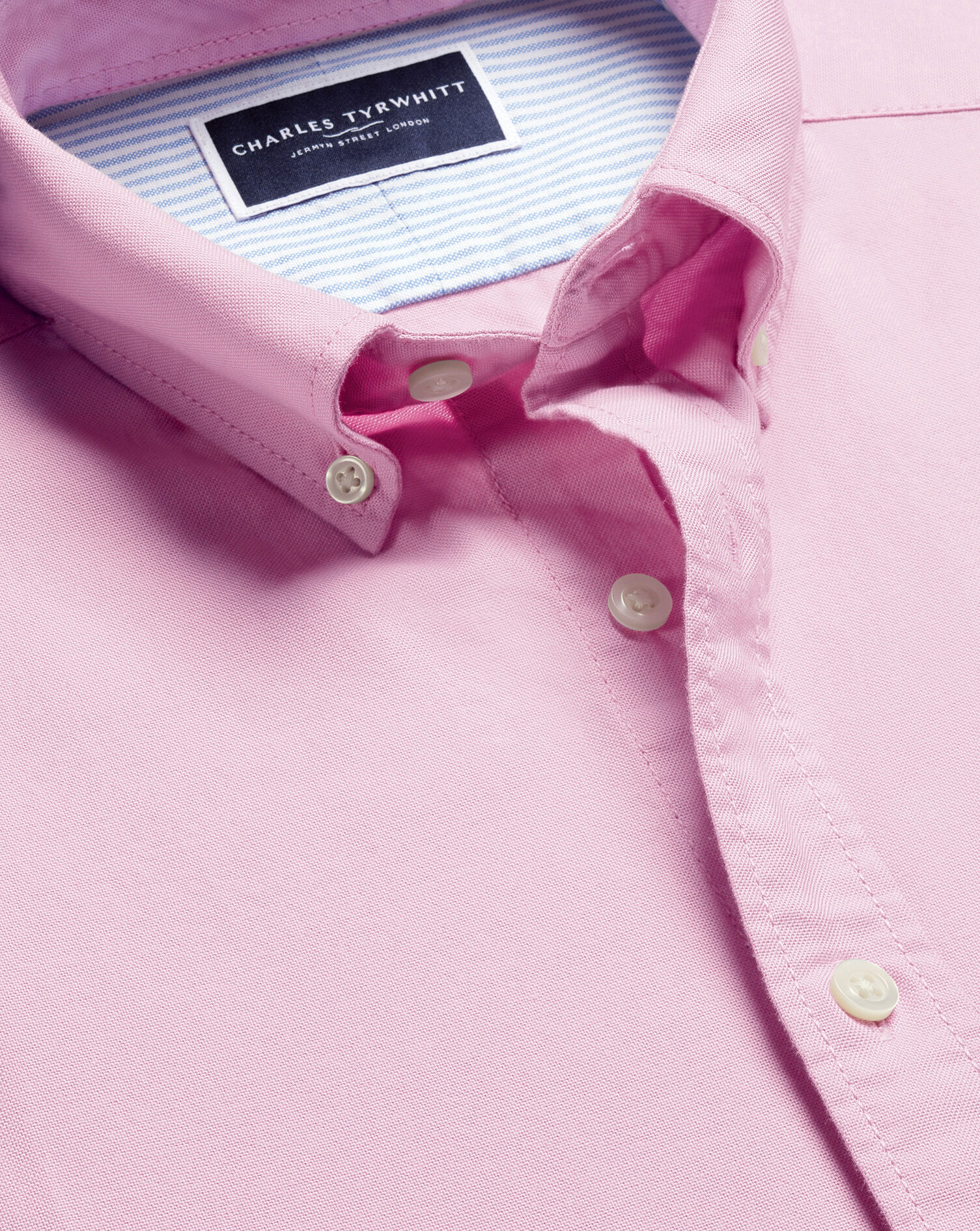 Stretch Washed Oxford Short Sleeve Shirt - Pink