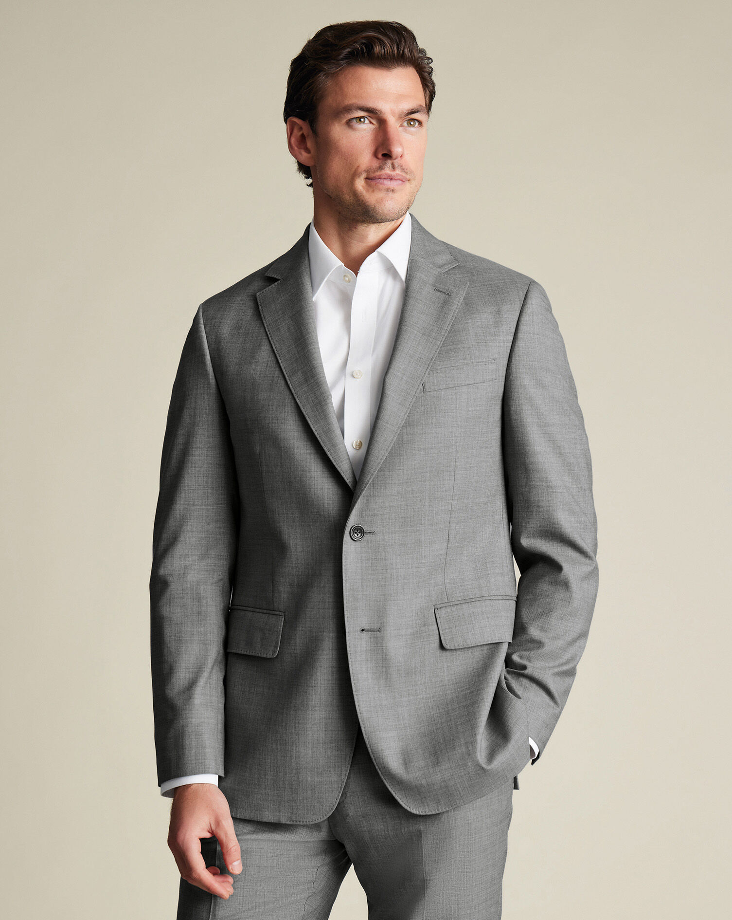 Ultimate Performance Sharkskin Suit Jacket - Gray