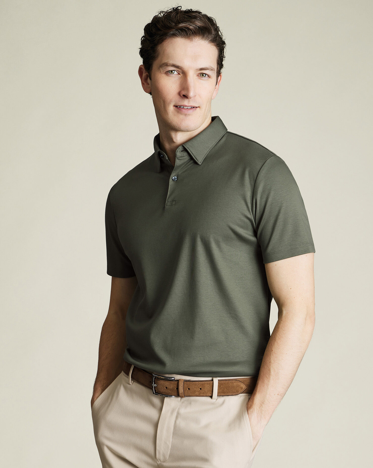 Smart Jersey Polo - Olive Green