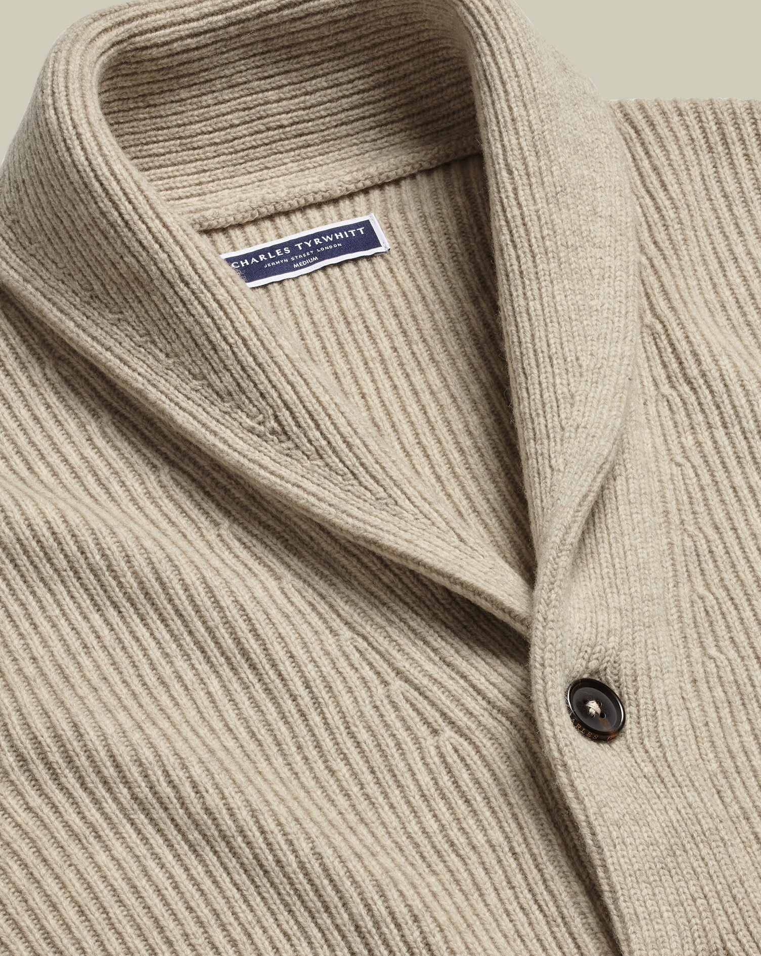Merino Shawl Neck Chunky Cardigan - Oatmeal