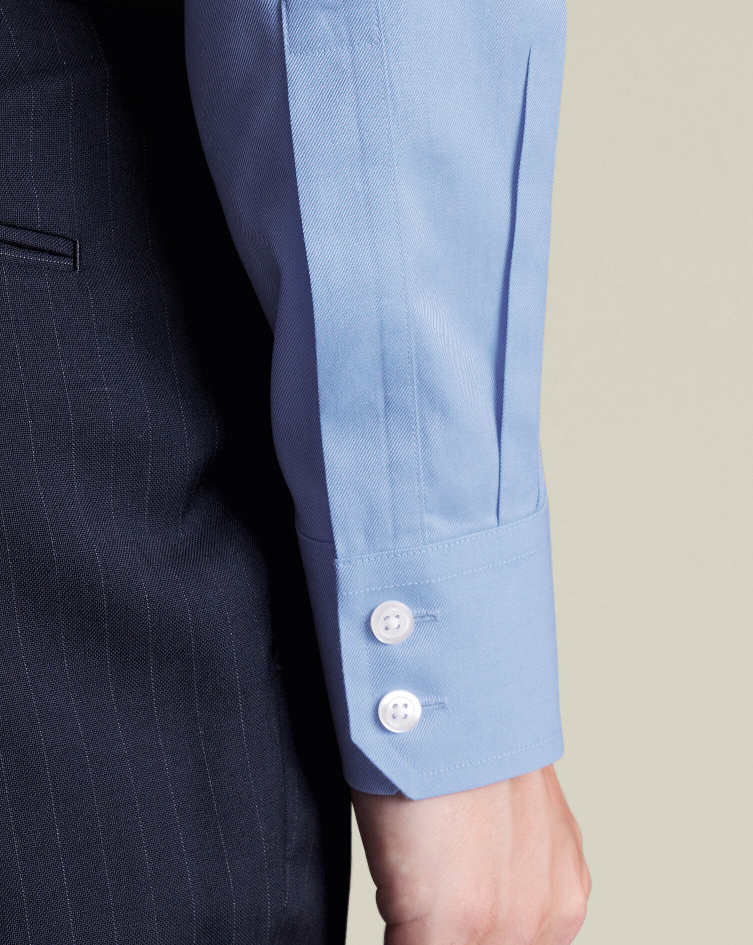 Spread Collar Non-Iron Twill Shirt - Cornflower Blue
