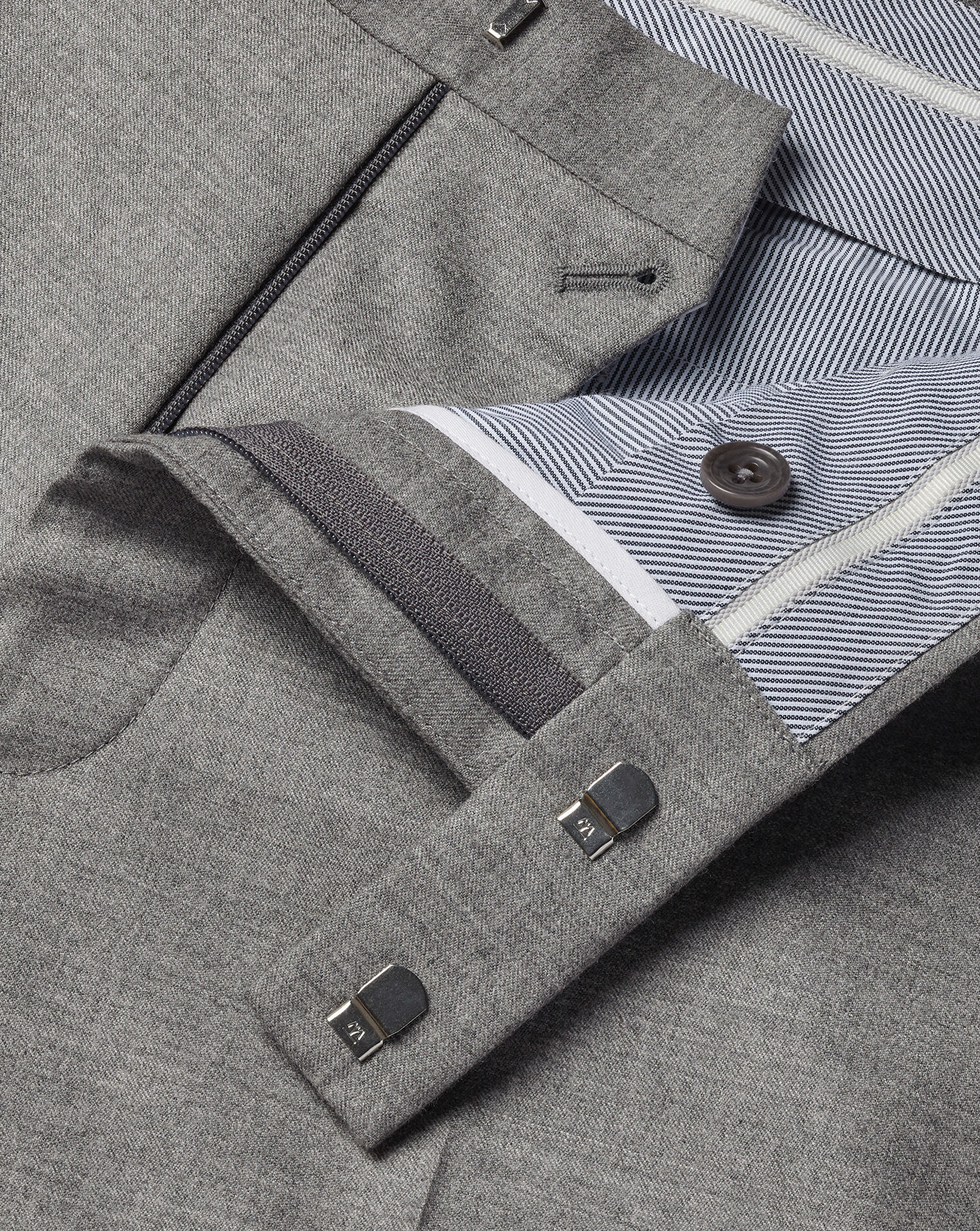 Italian Flannel Suit Trousers - Grey