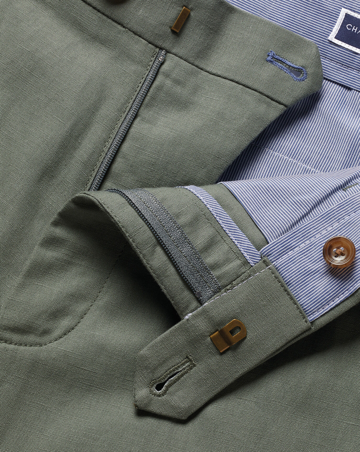 Cotton Linen Shorts - Green