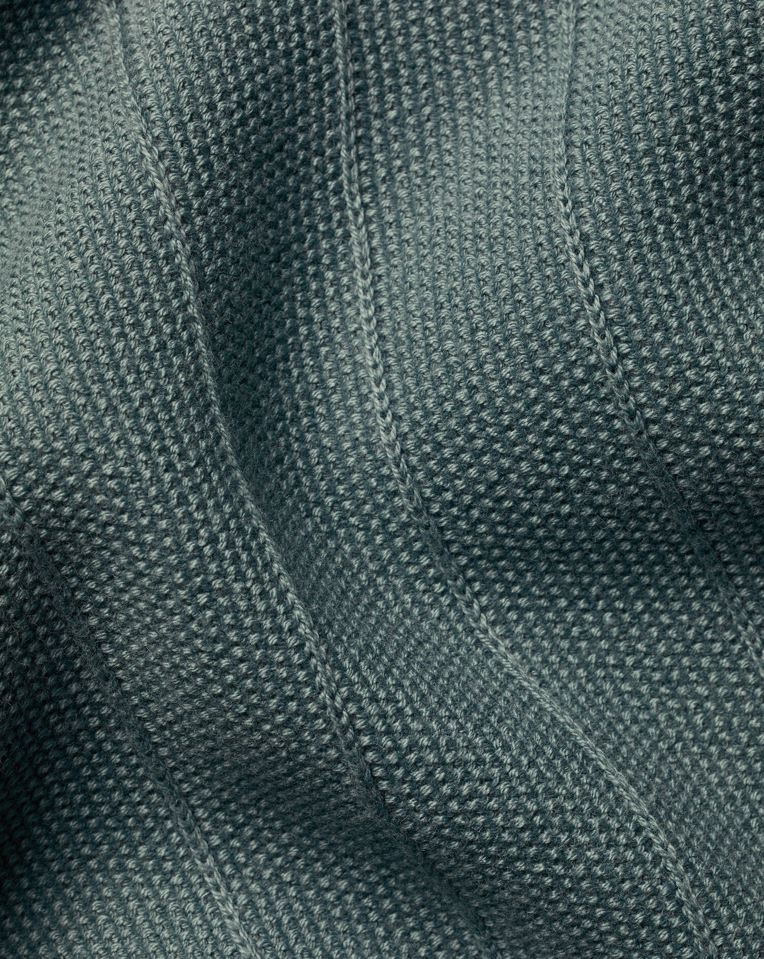 Cotton Textured Knitted Polo - Teal