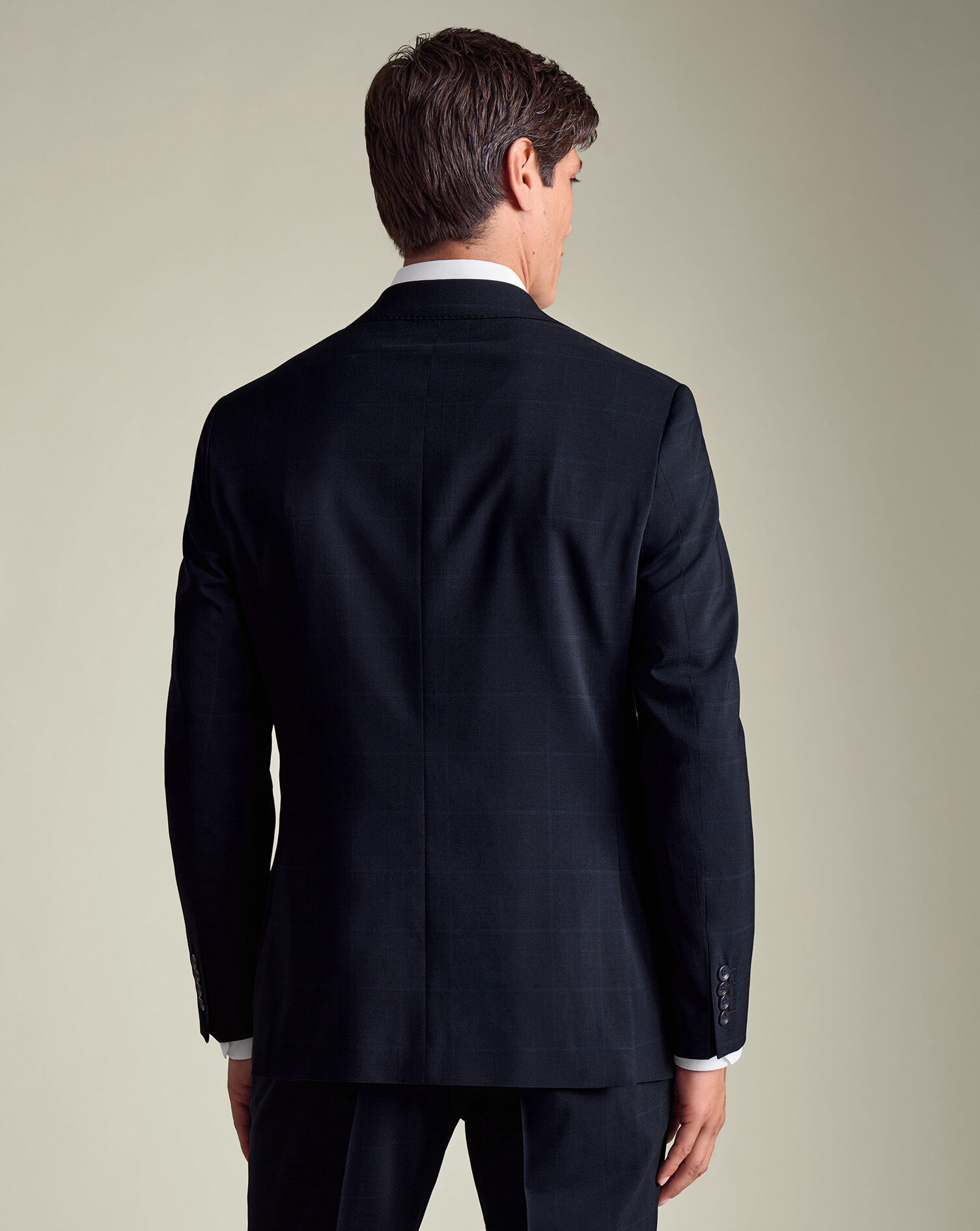 Windowpane Check Suit - Navy