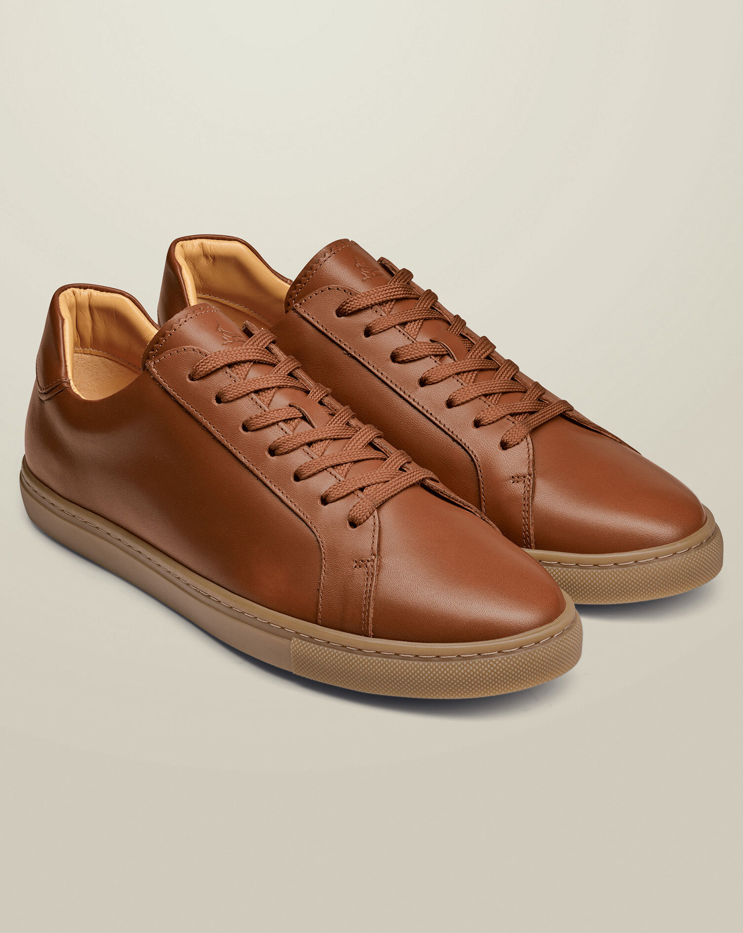 Gum Sole Leather Sneakers - Dark Tan