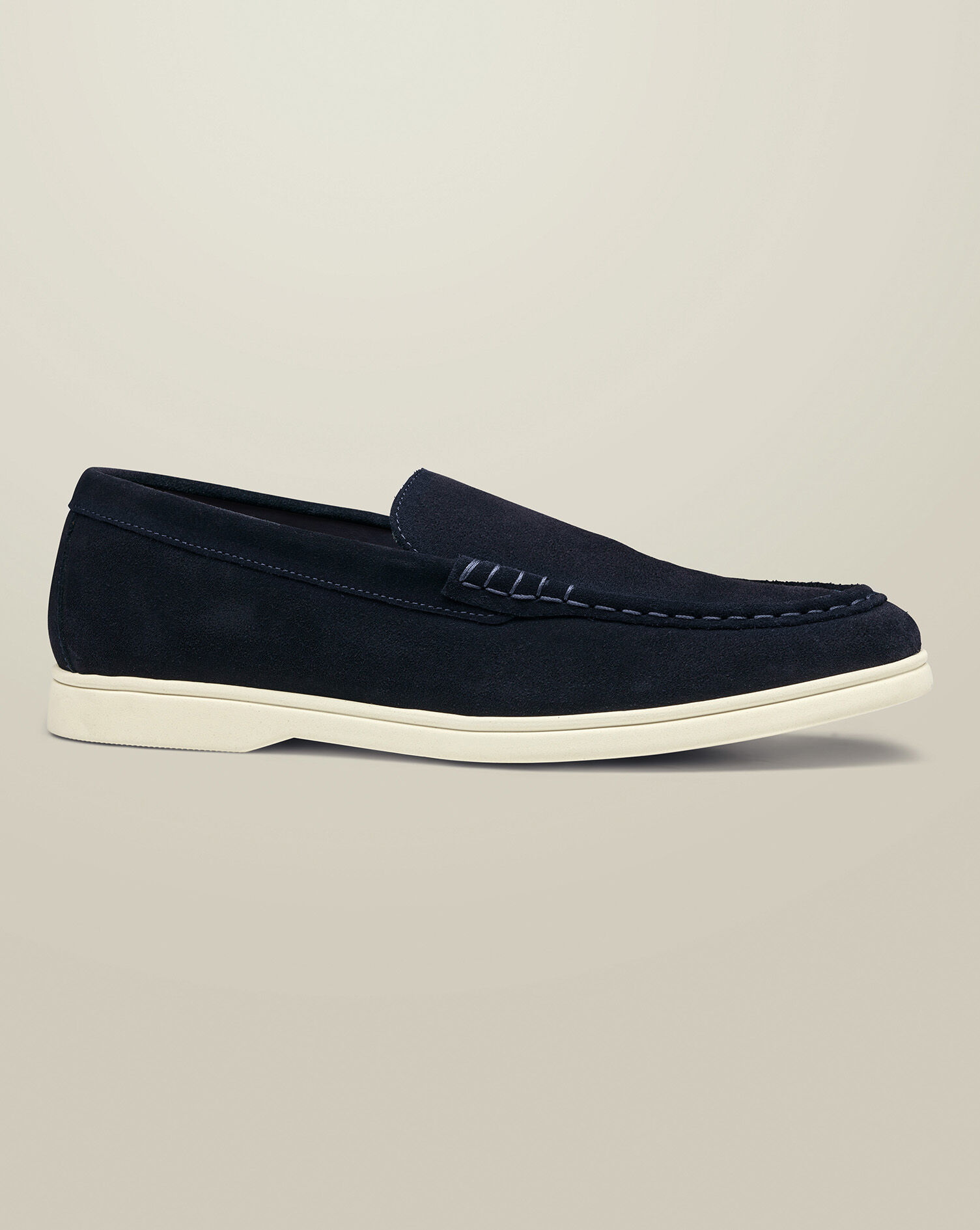 Suede Slip On Loafers - Navy