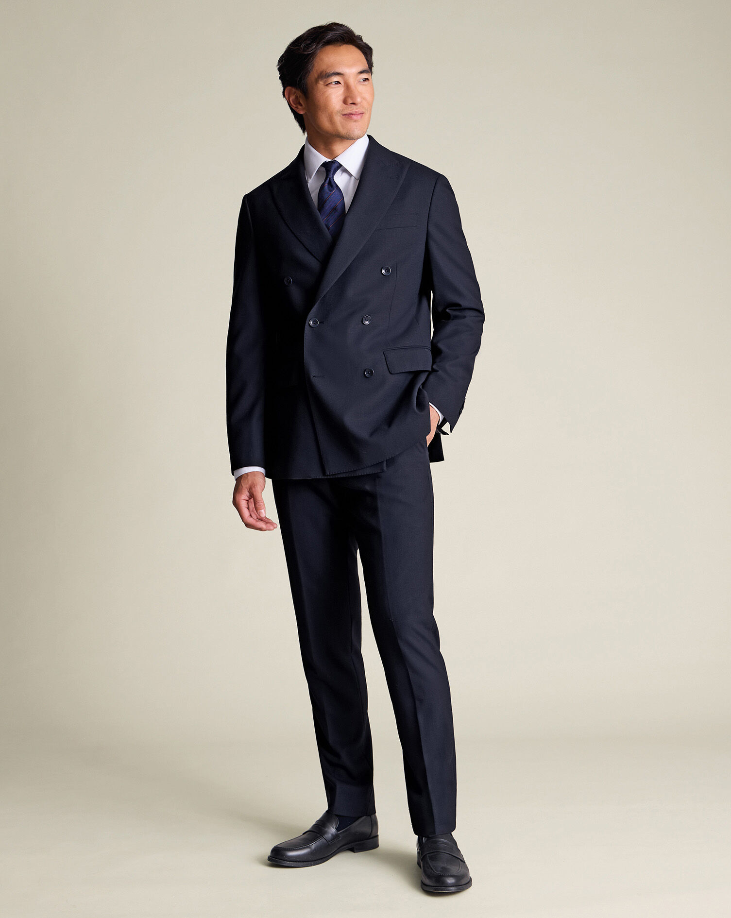 Double Breasted Ultimate Performance Suit - Dark Navy
