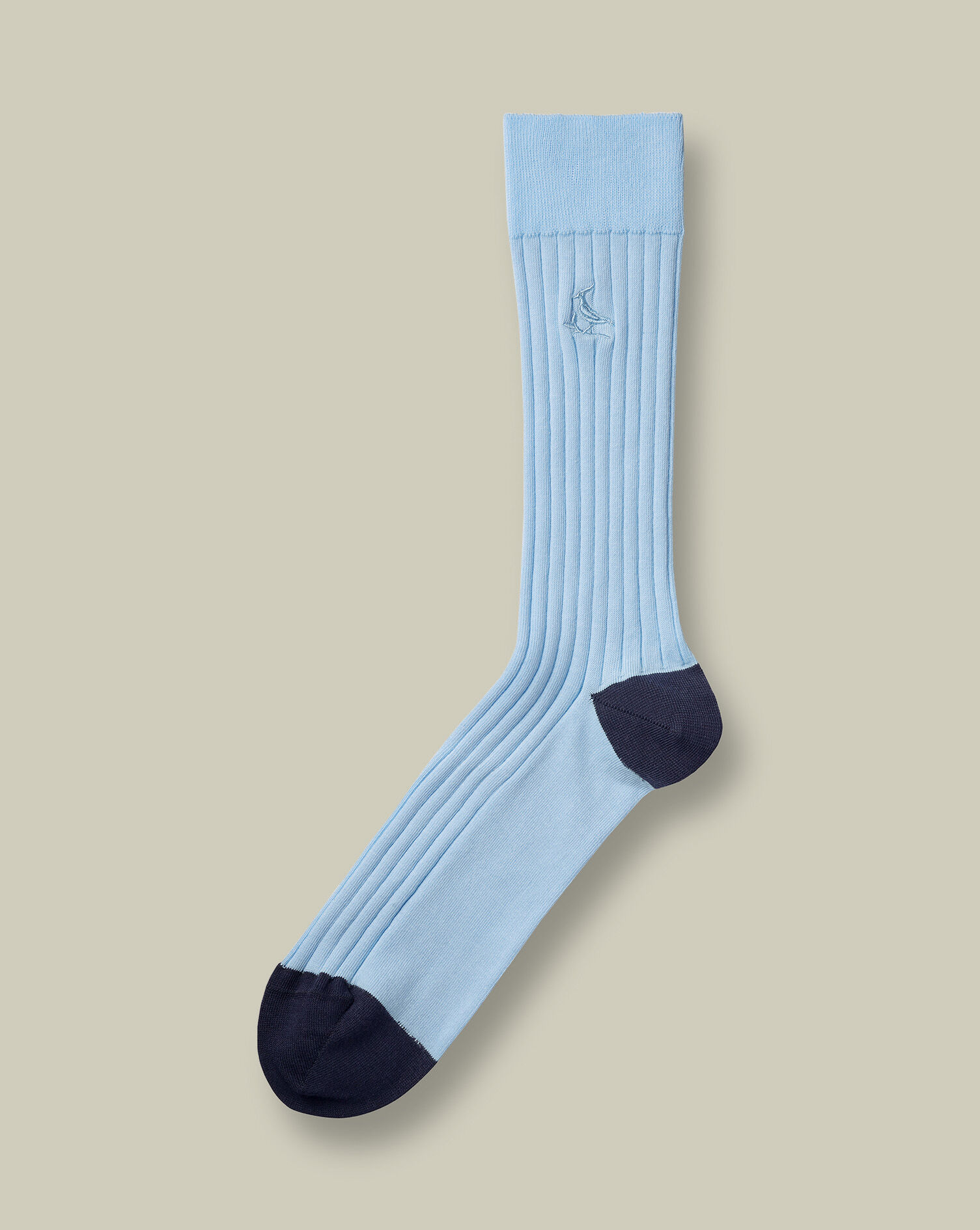 Cotton Rib Dress Socks - Light Blue 
