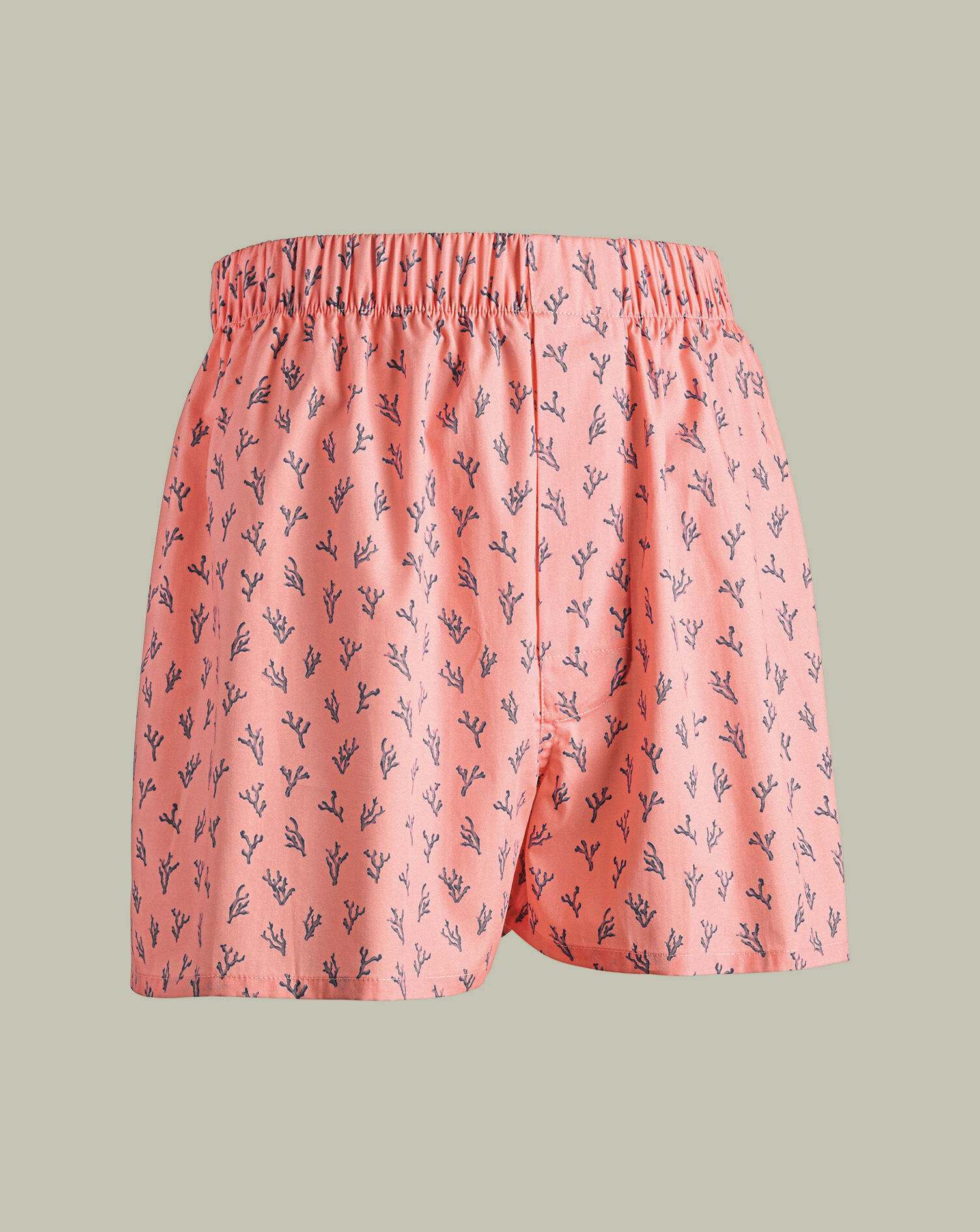 Coral Print Woven Boxers - Light Pink