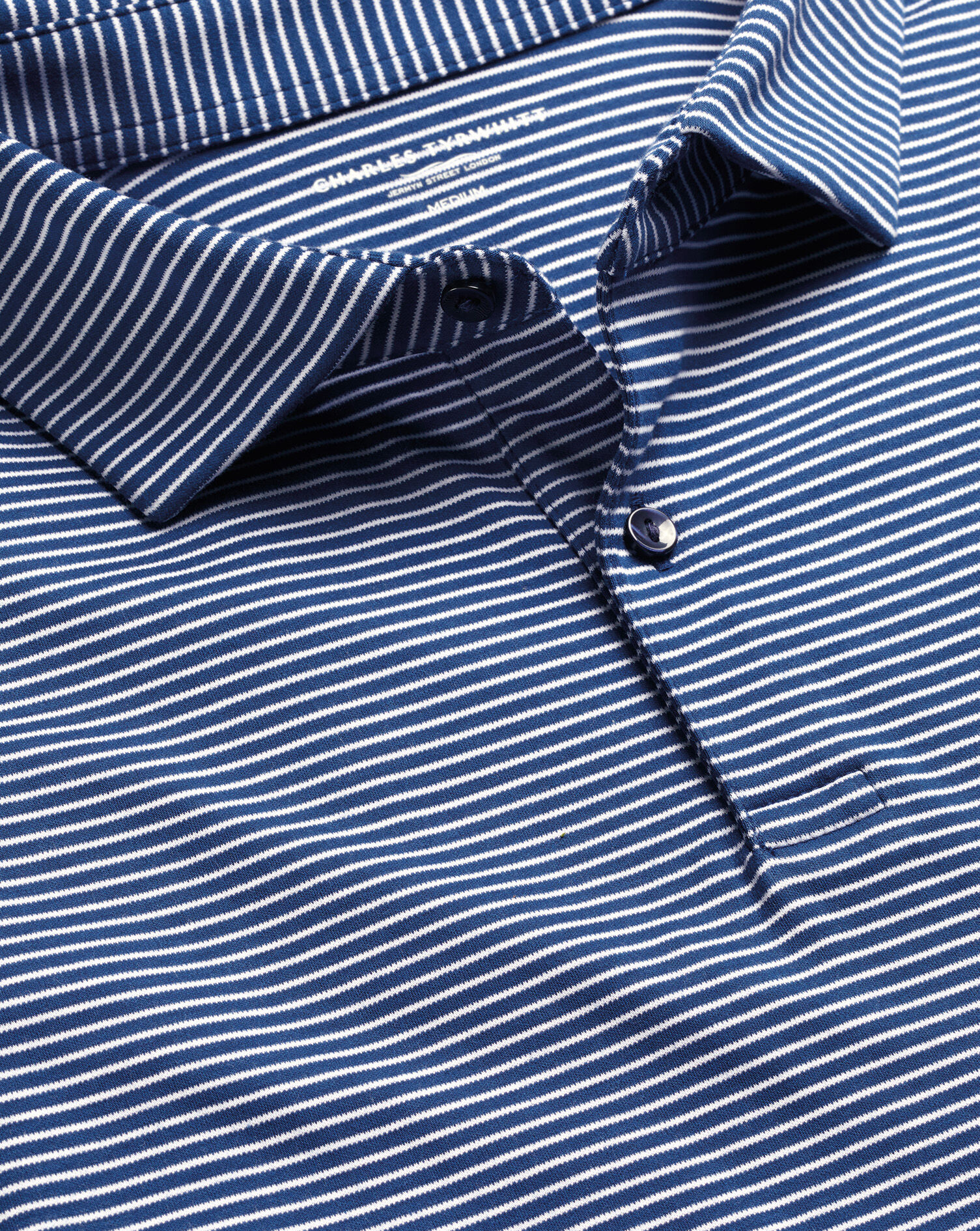 Performance Stripe Polo - Navy