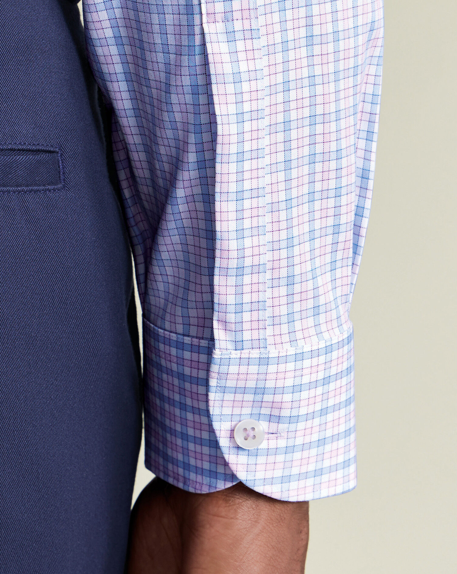 Button-Down Non-Iron Oxford Check Shirt - Lilac