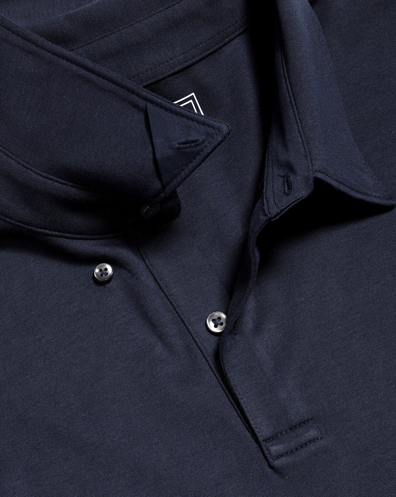 Long Sleeve Smart Jersey Polo - Navy