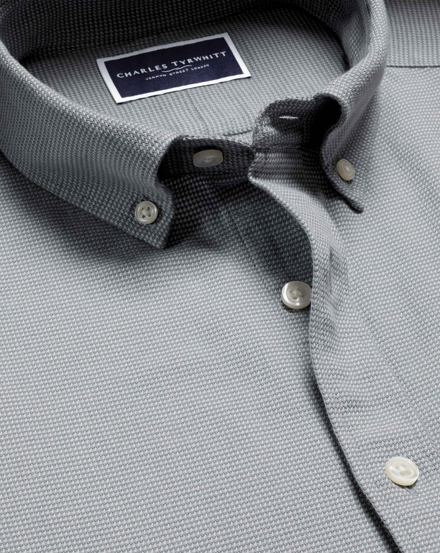 Dobby Flannel Shirt - Light Gray