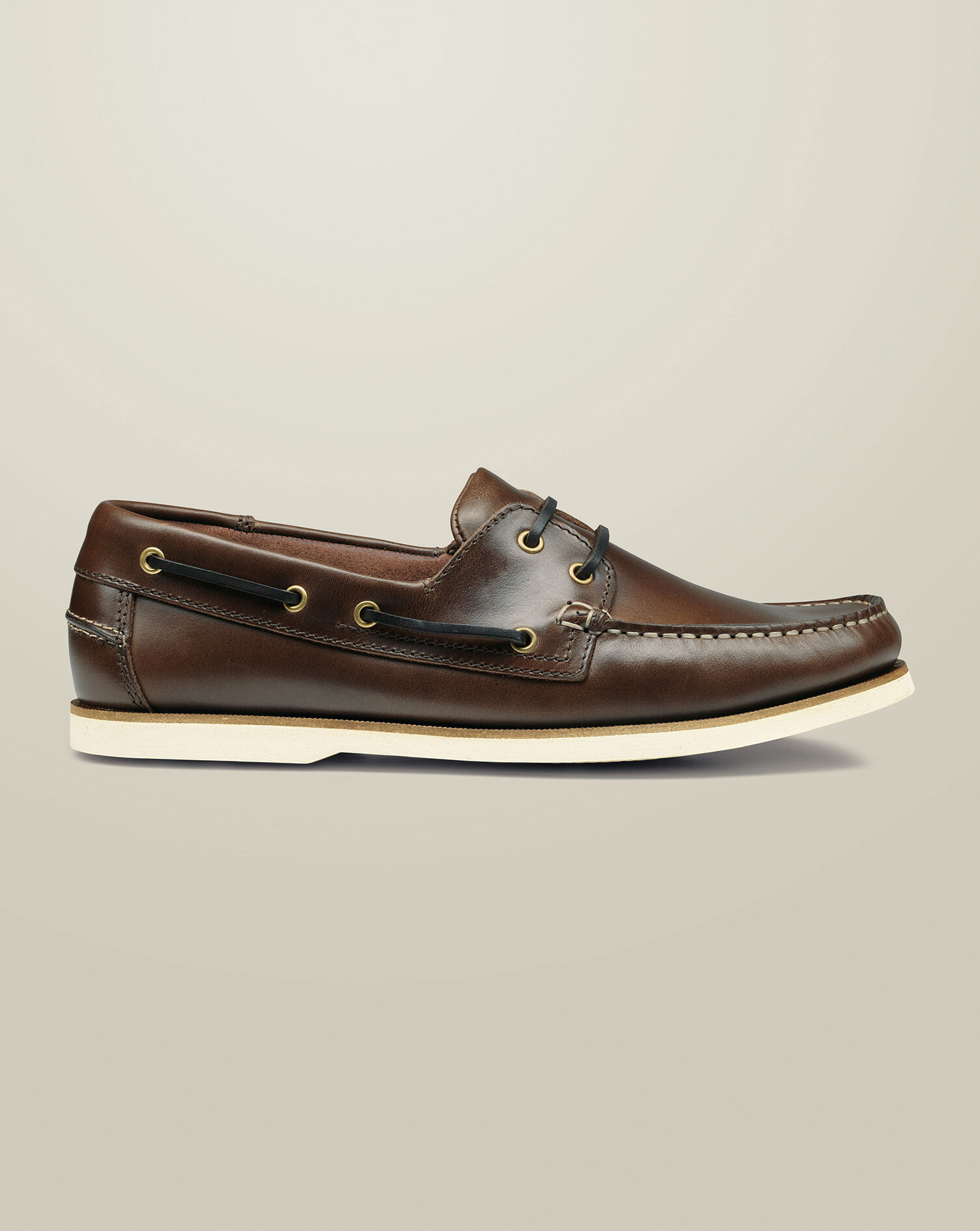 Leather Boat Shoes - Chocolate Brown