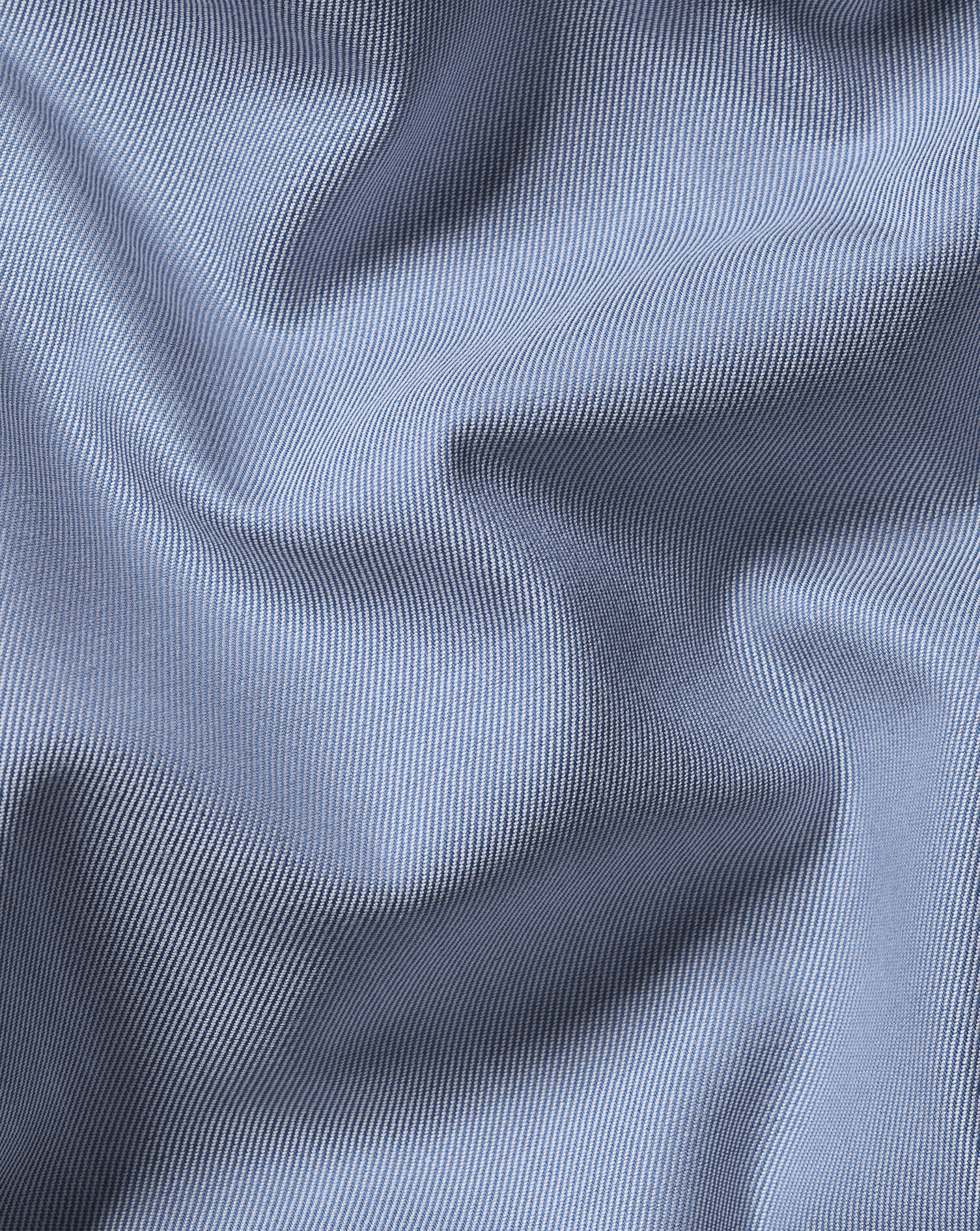 Non-Iron Stretch Printed Trim Shirt - Steel Blue