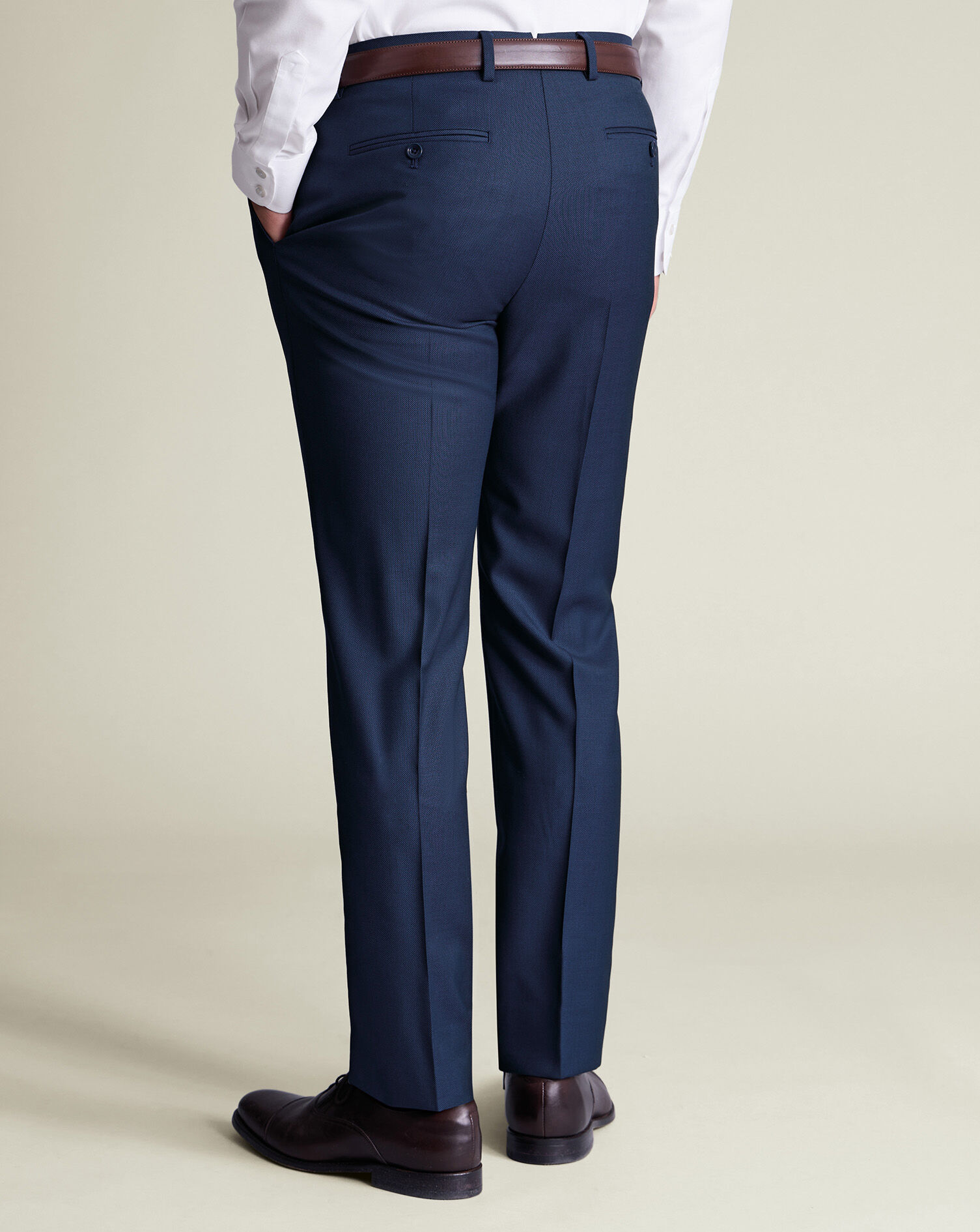 Italian Luxury Birdseye Suit Pants - Royal Blue