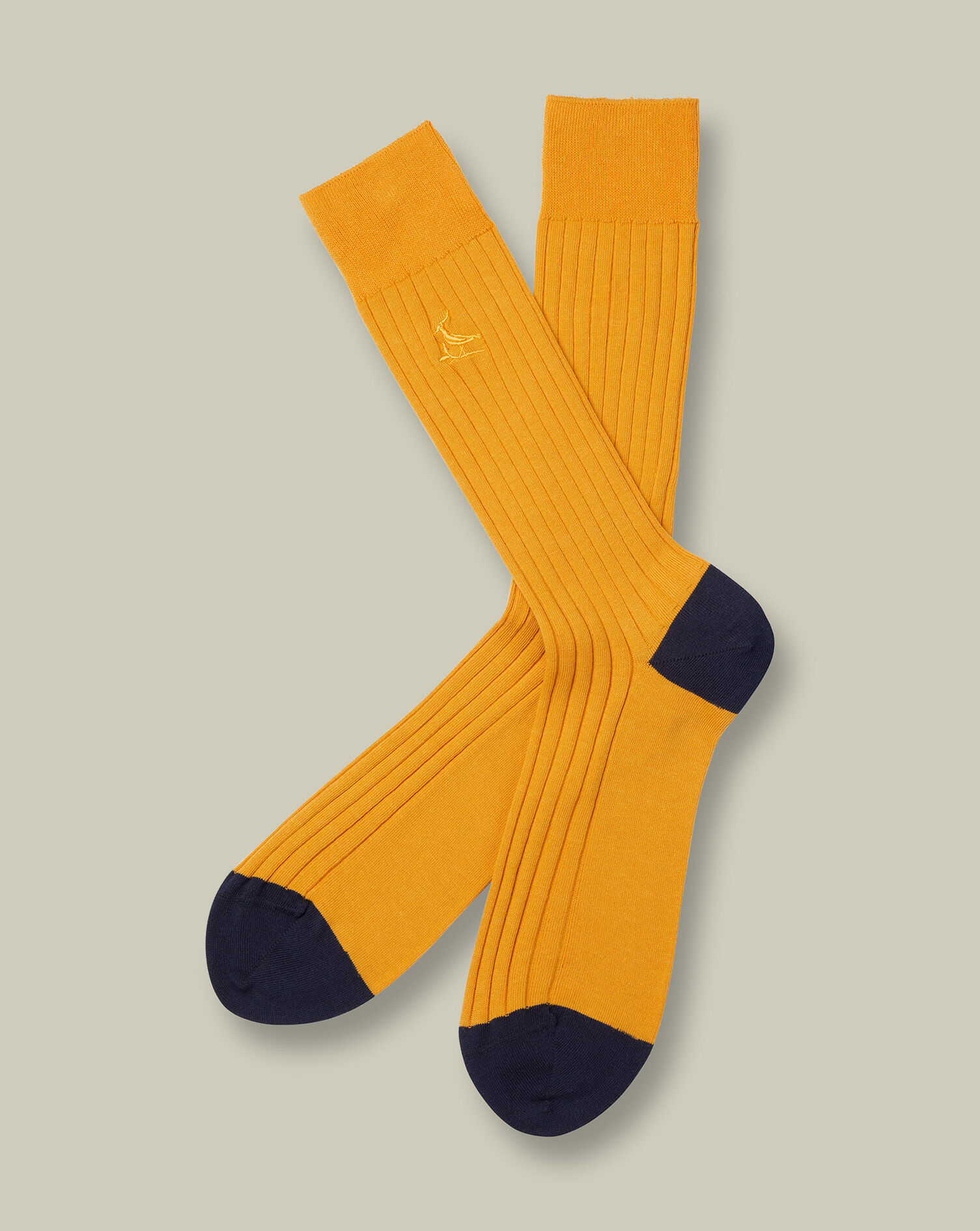 Cotton Rib Dress Socks - Sunflower Yellow 