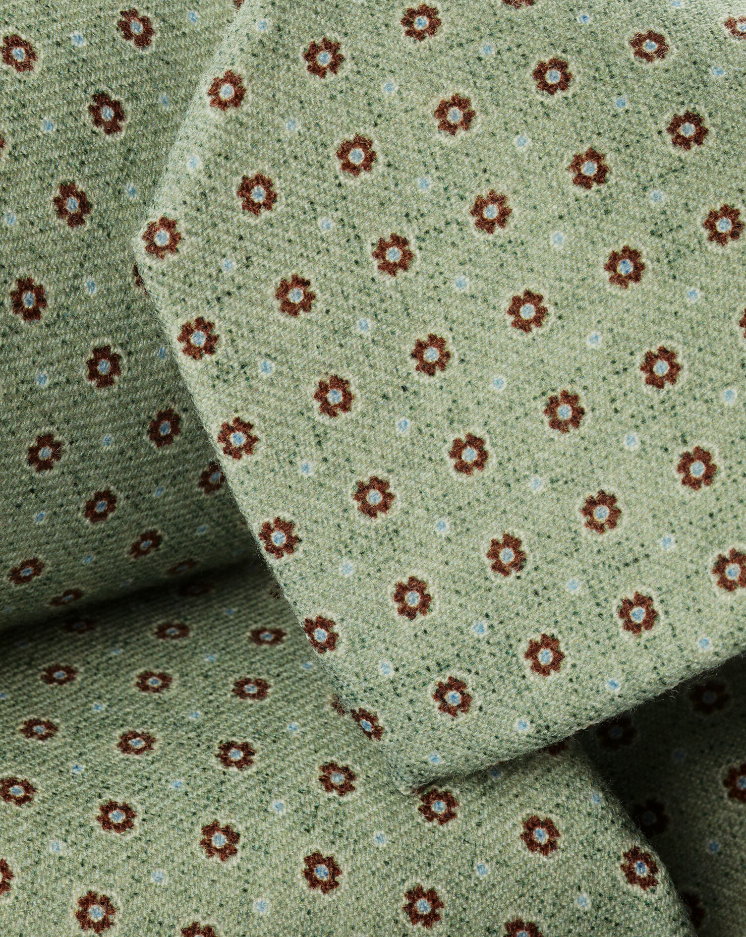 Wool Geo Print Tie - Green
