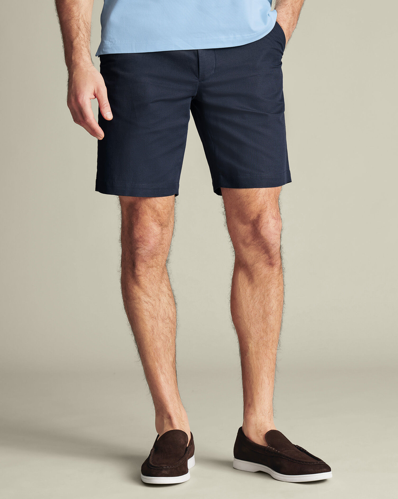 Cotton Linen Shorts - Ink Blue
