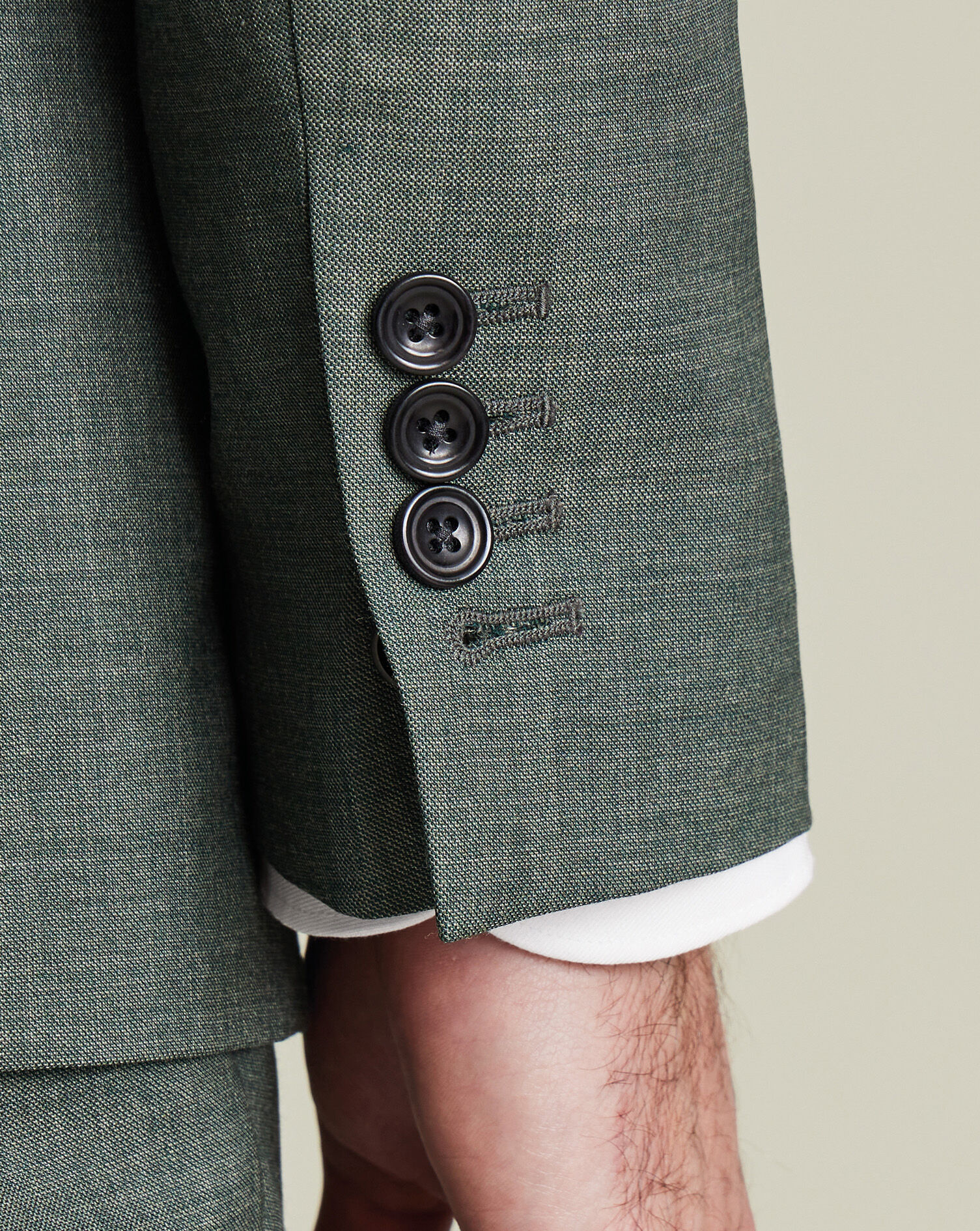 Double Breasted Ultimate Performance Sharkskin Suit - Forest Green