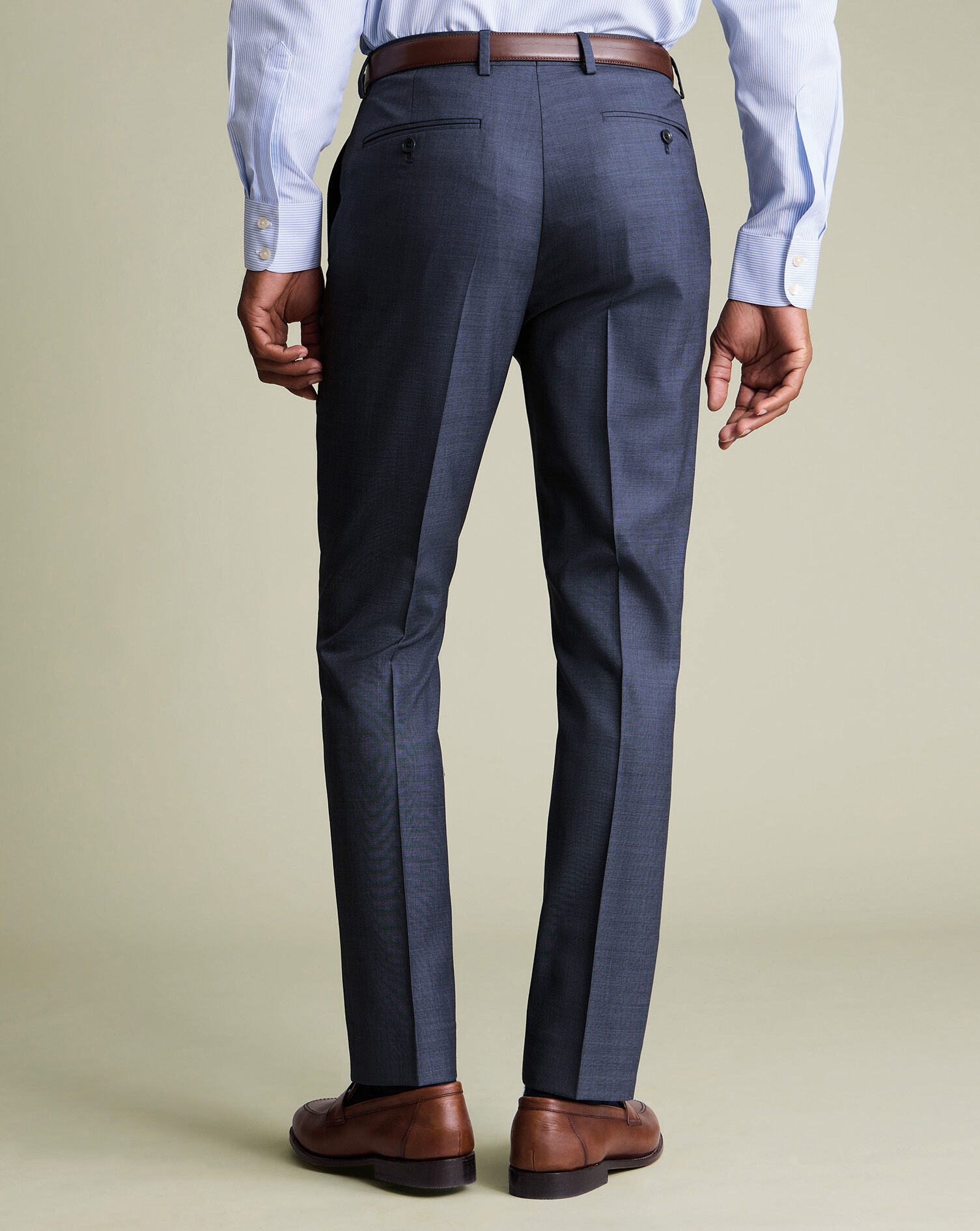 Ultimate Performance Sharkskin Suit Pants - Steel Blue