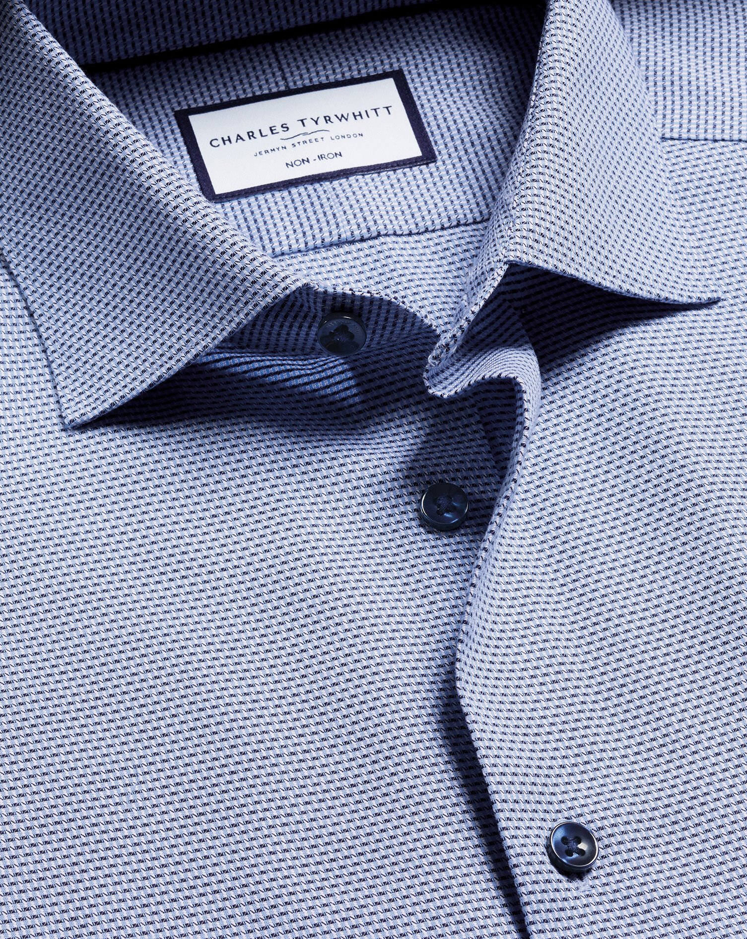 Non-Iron Stretch Texture Shirt - Royal Blue