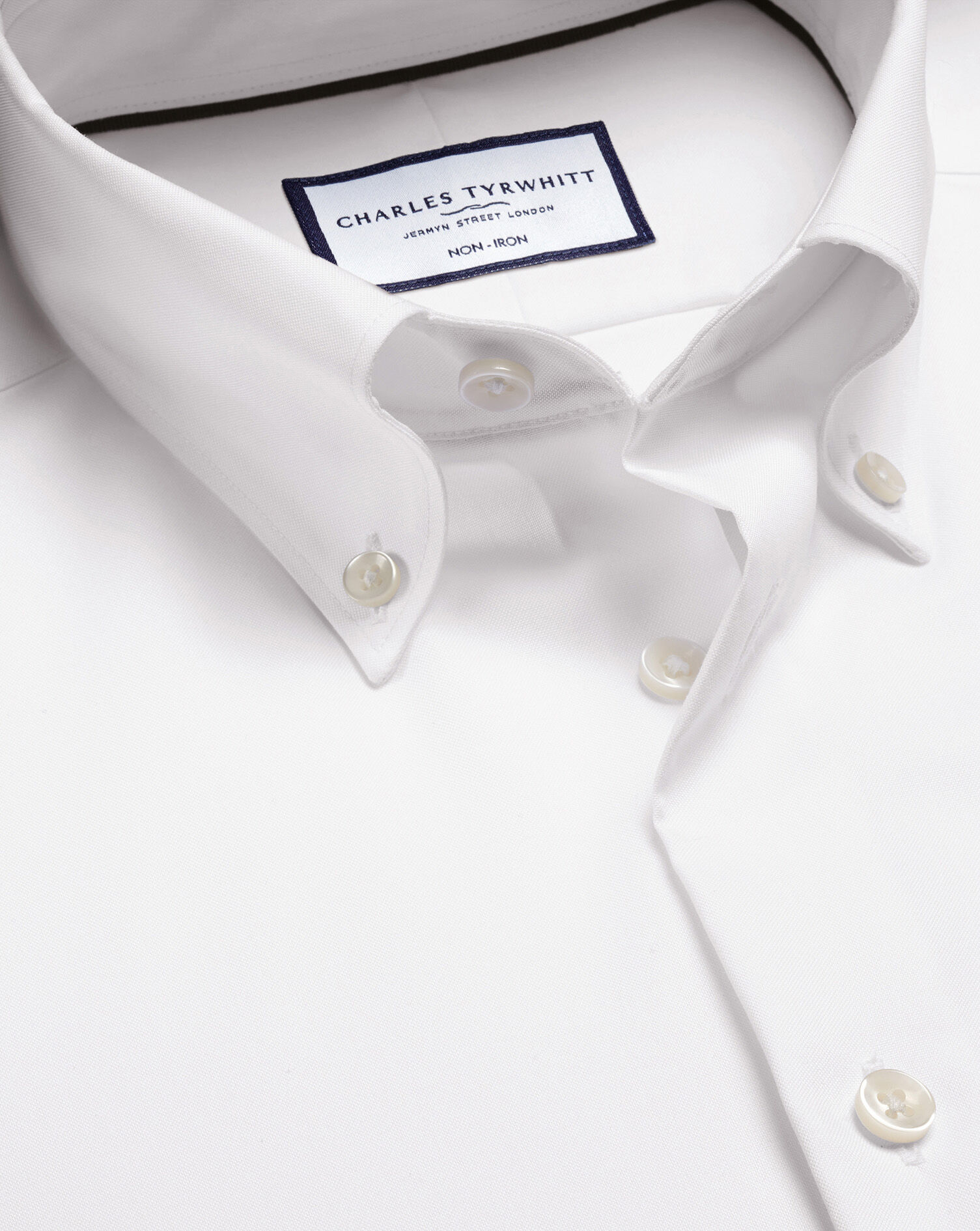 Button-Down Non-Iron Oxford Shirt - White