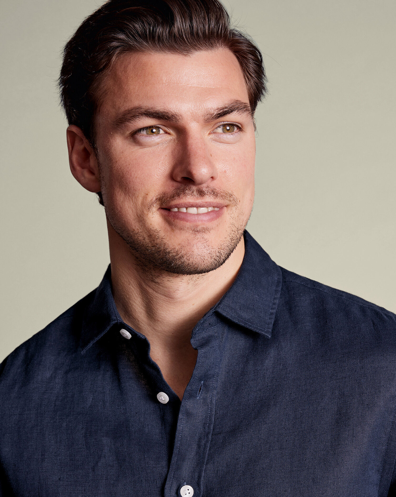 Pure Linen Shirt - Navy