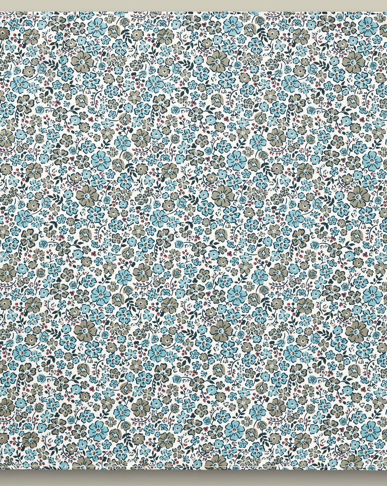 Silk Floral Pocket Square - Ivory & Spearmint