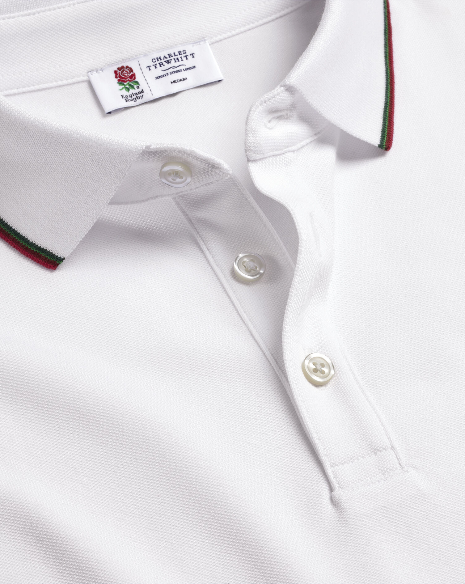 England Rugby Pique Polo - White