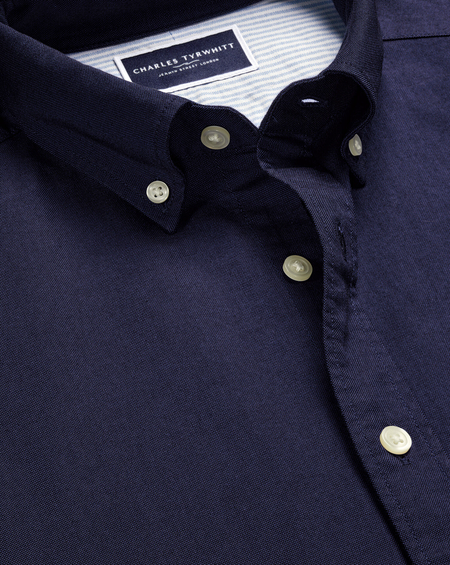 Stretch Washed Oxford Shirt - Ink Blue
