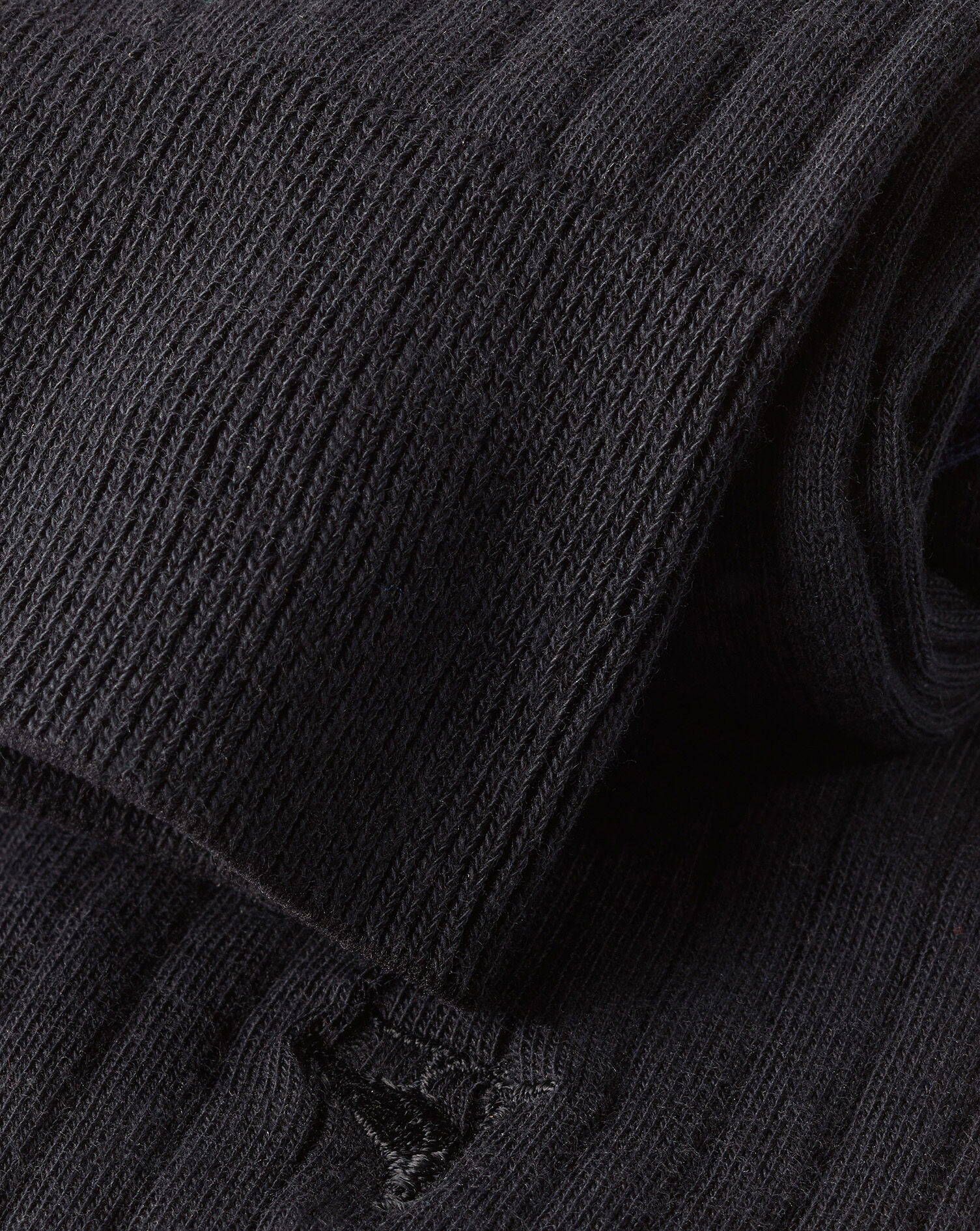 Cotton Rib Dress Socks - Black
