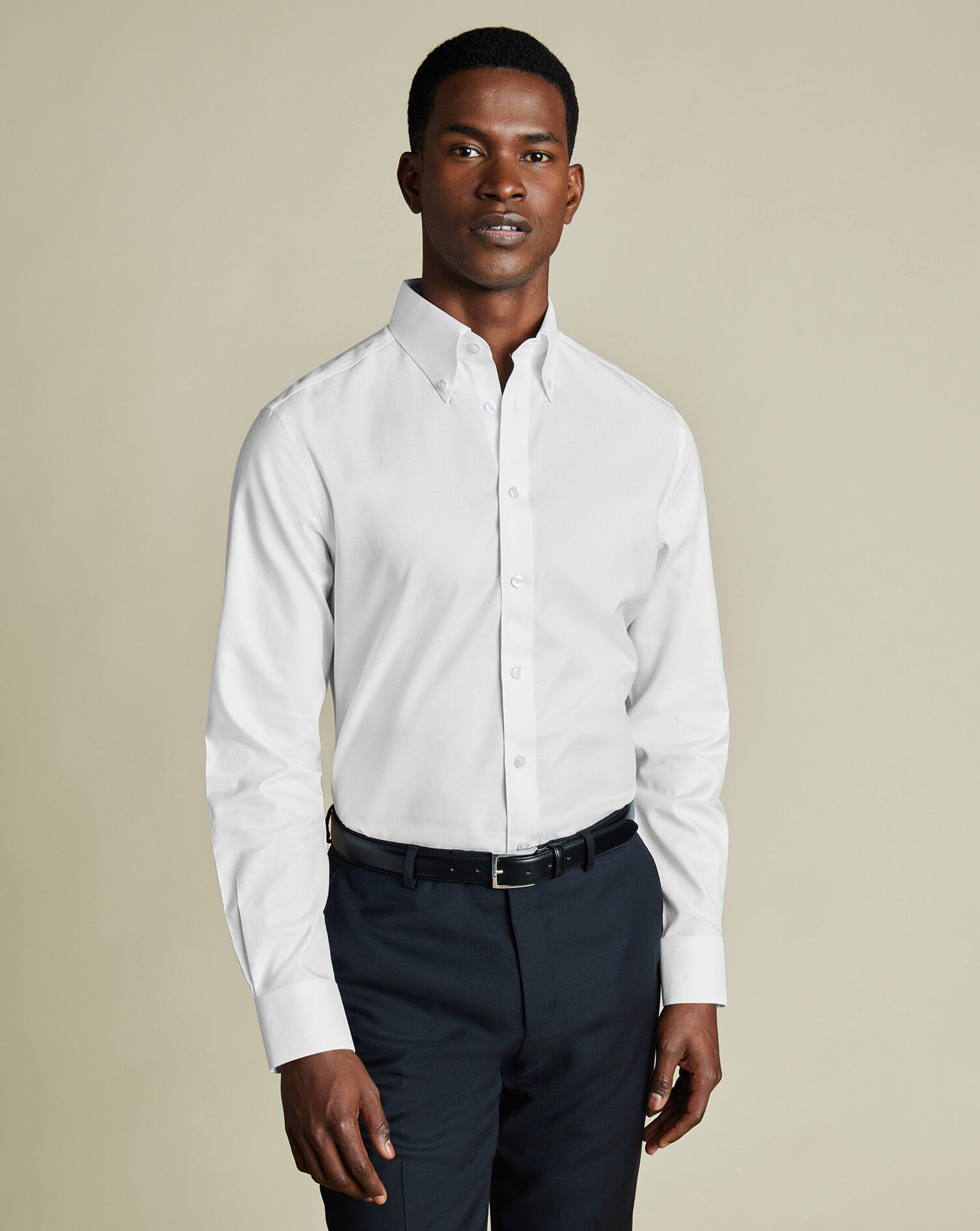Button-Down Collar Non-Iron Twill Shirt - White
