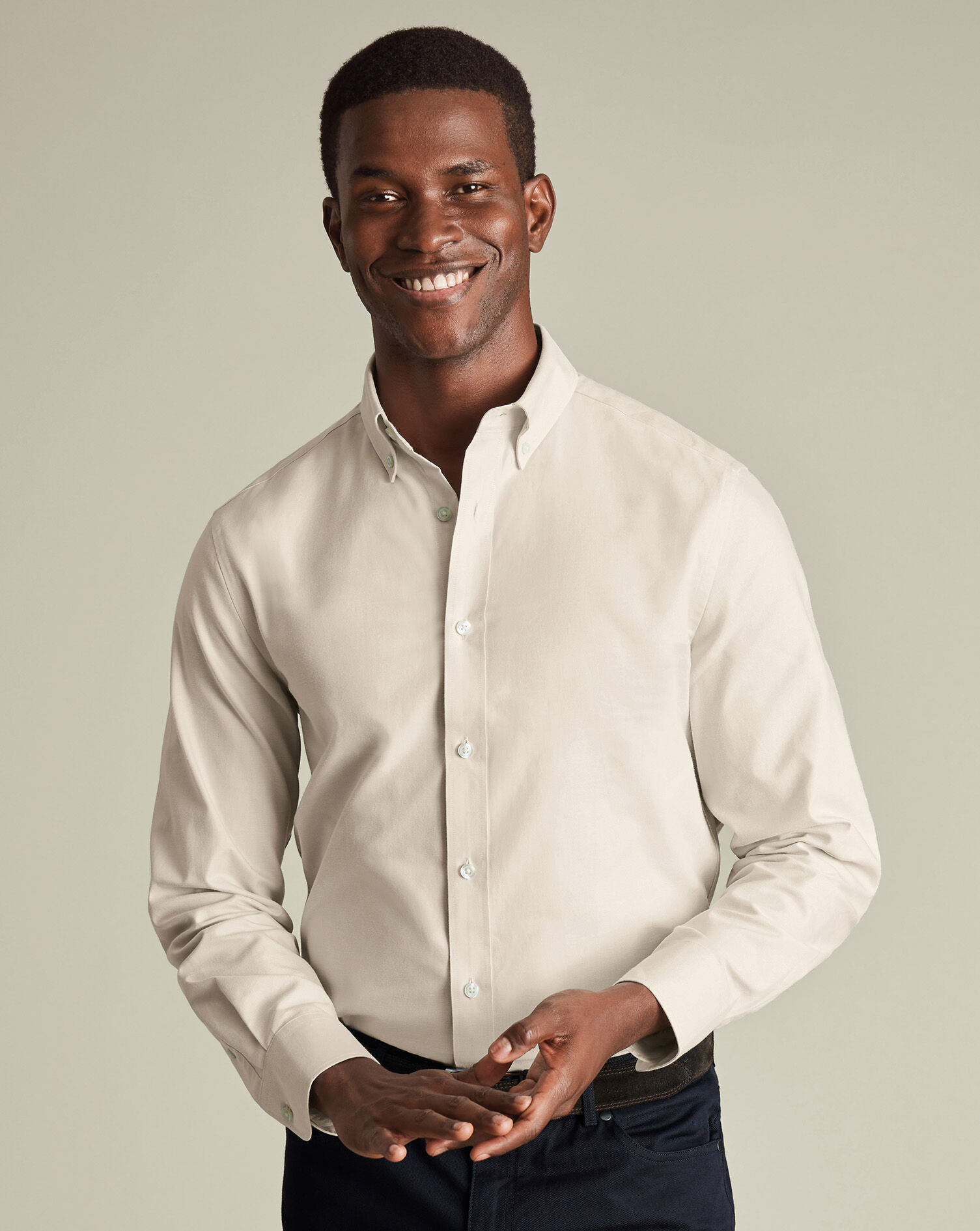 Brushed Cotton Twill Shirt - Cream