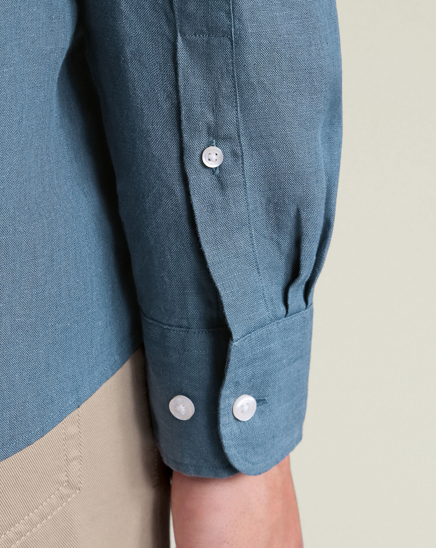 Pure Linen Shirt - Airforce Blue