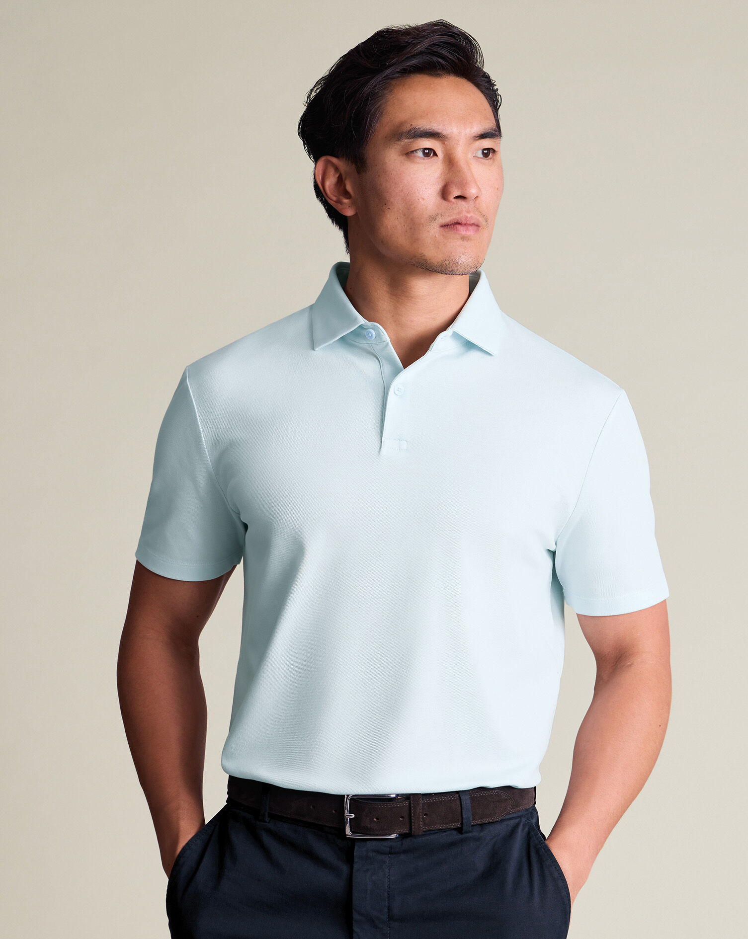 Smart Pique Polo - Ice Blue