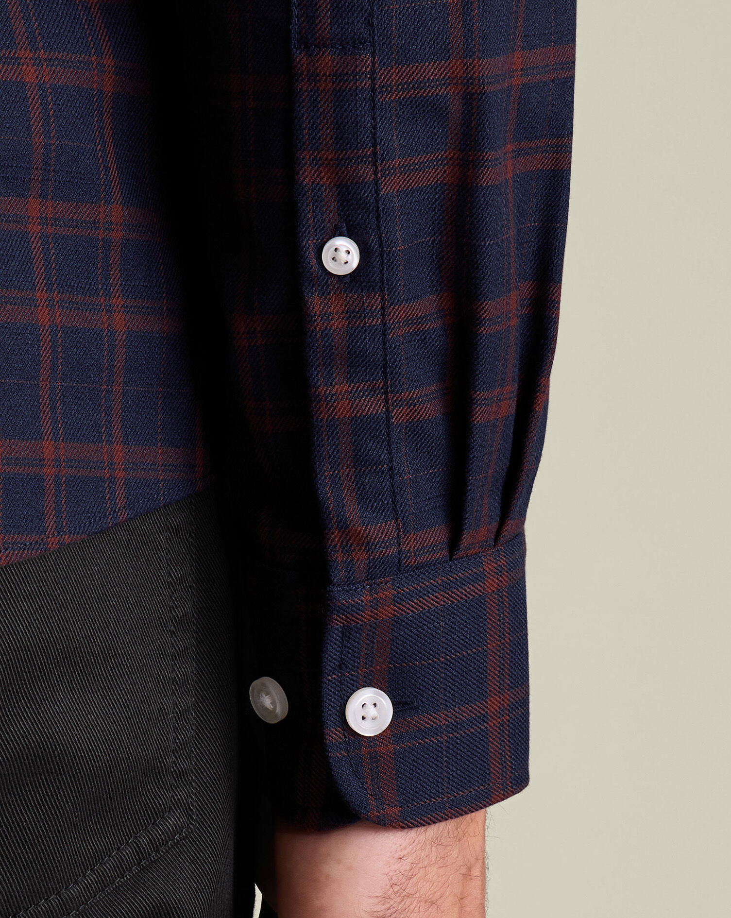 Twill Check Shirt - Navy Blue & Rust