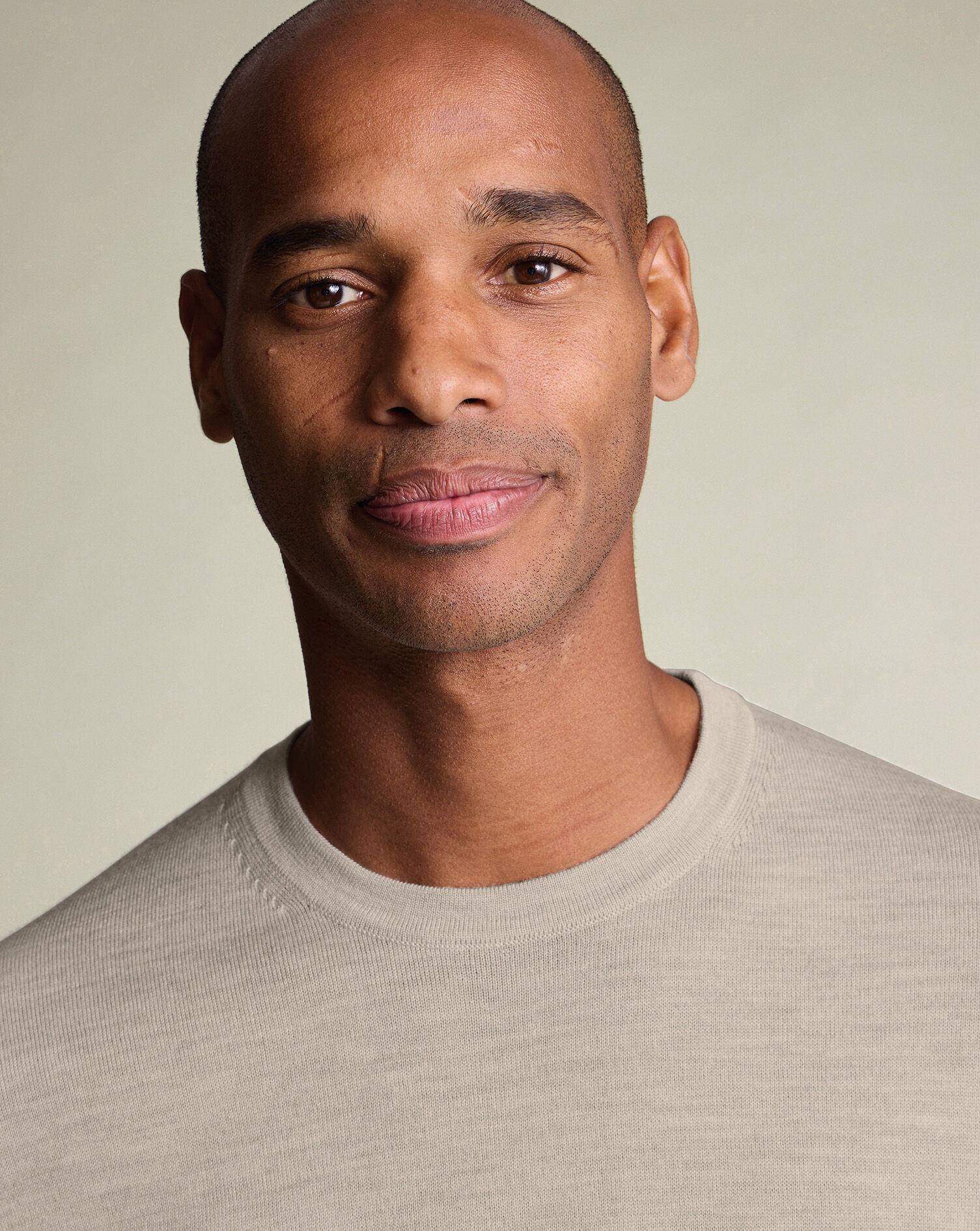 Pure Merino Crew Neck Sweater - Limestone