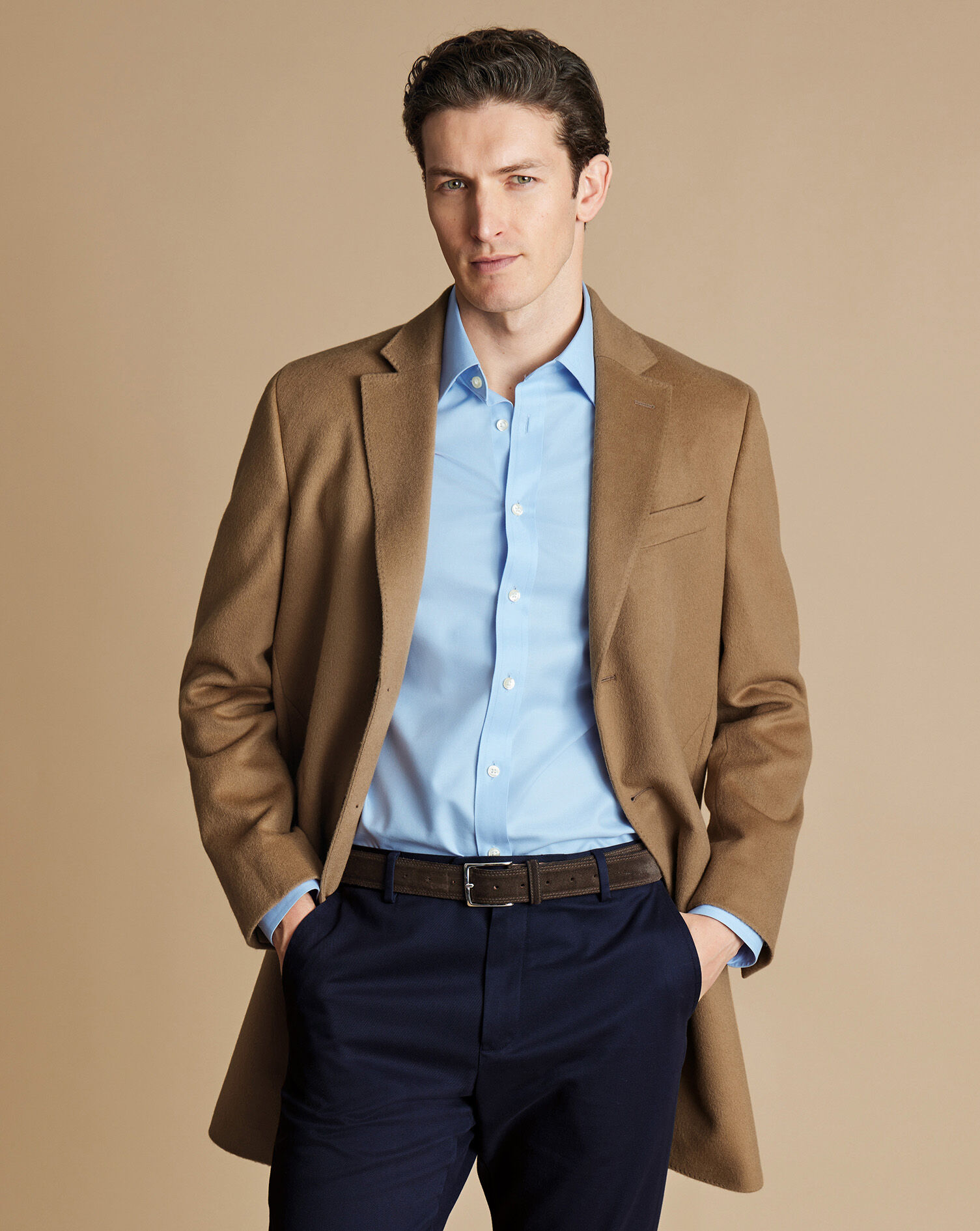 Light Camel Wool Overcoat